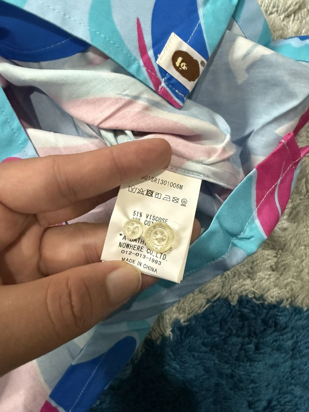 Bape Bape Collar Marble Camo Size US M / EU 48-50 / 2 - 4 Thumbnail