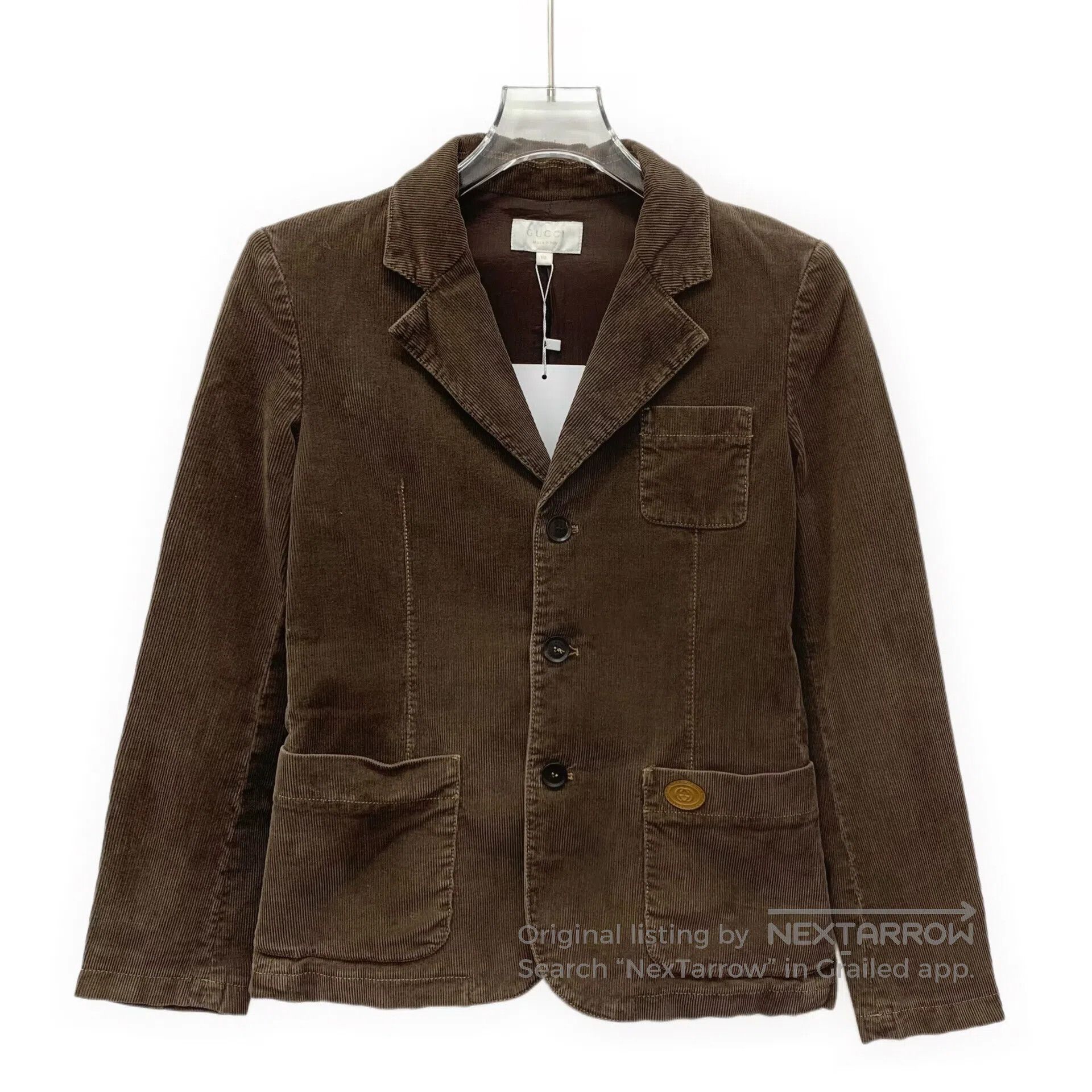 Gucci Guicci size 10 Dark brown cotton collar single-breasted lo Size US M / EU 48-50 / 2 - 1 Thumbnail