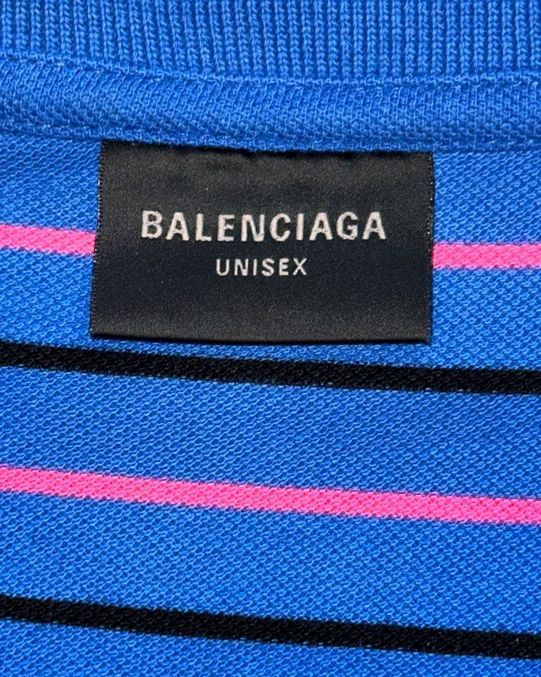 Balenciaga Balenciaga Blue Pink Striped Oversized Polo Shirt Runway Size US L / EU 52-54 / 3 - 7 Thumbnail