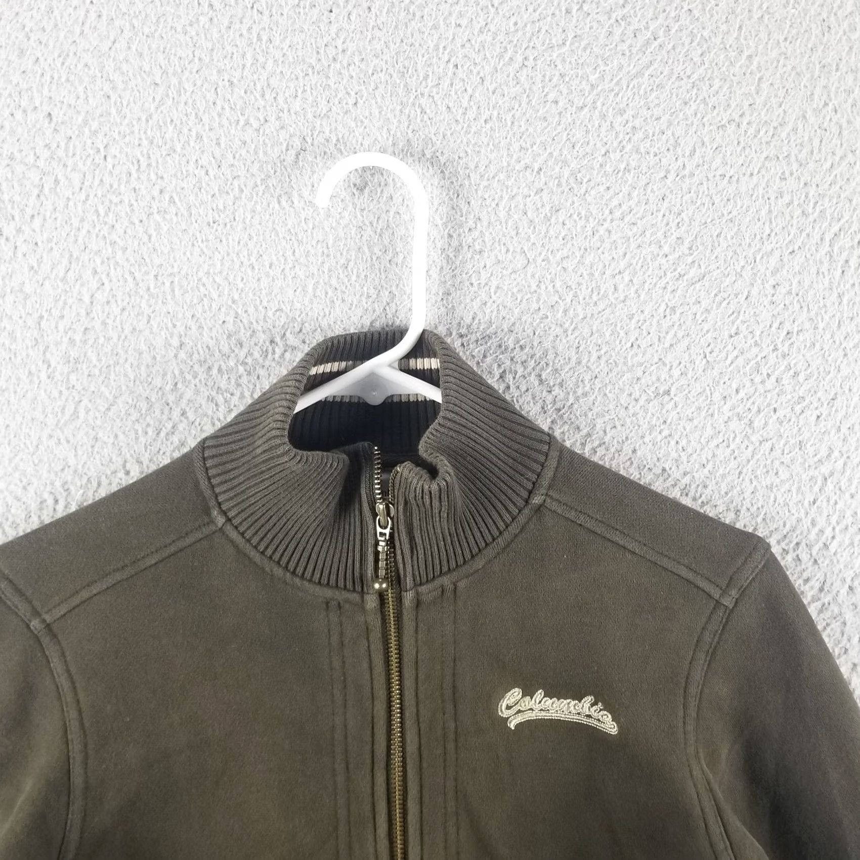 Vintage Columbia Fleece Full Zip Jacket Women Teens Medium Green Striped Cuffs Vintage No - Mens Womens Boys Girls Size M / US 6-8 / IT 42-44 - 2 Thumbnail
