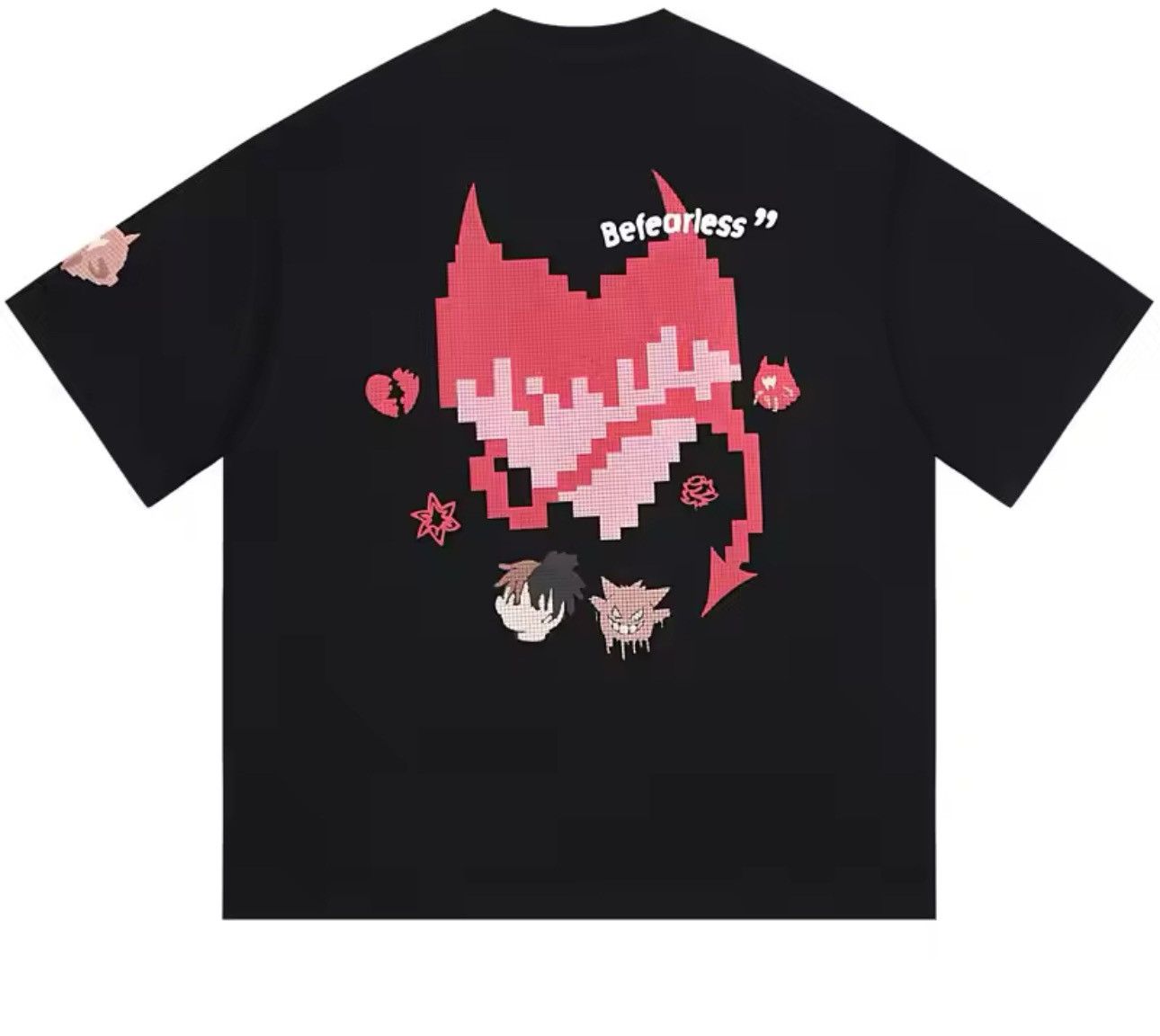 Japanese Brand Streetwear Cartoon Anime Devil Heart Gothic Print T Shirt Size US XL / EU 56 / 4 - 1 Thumbnail