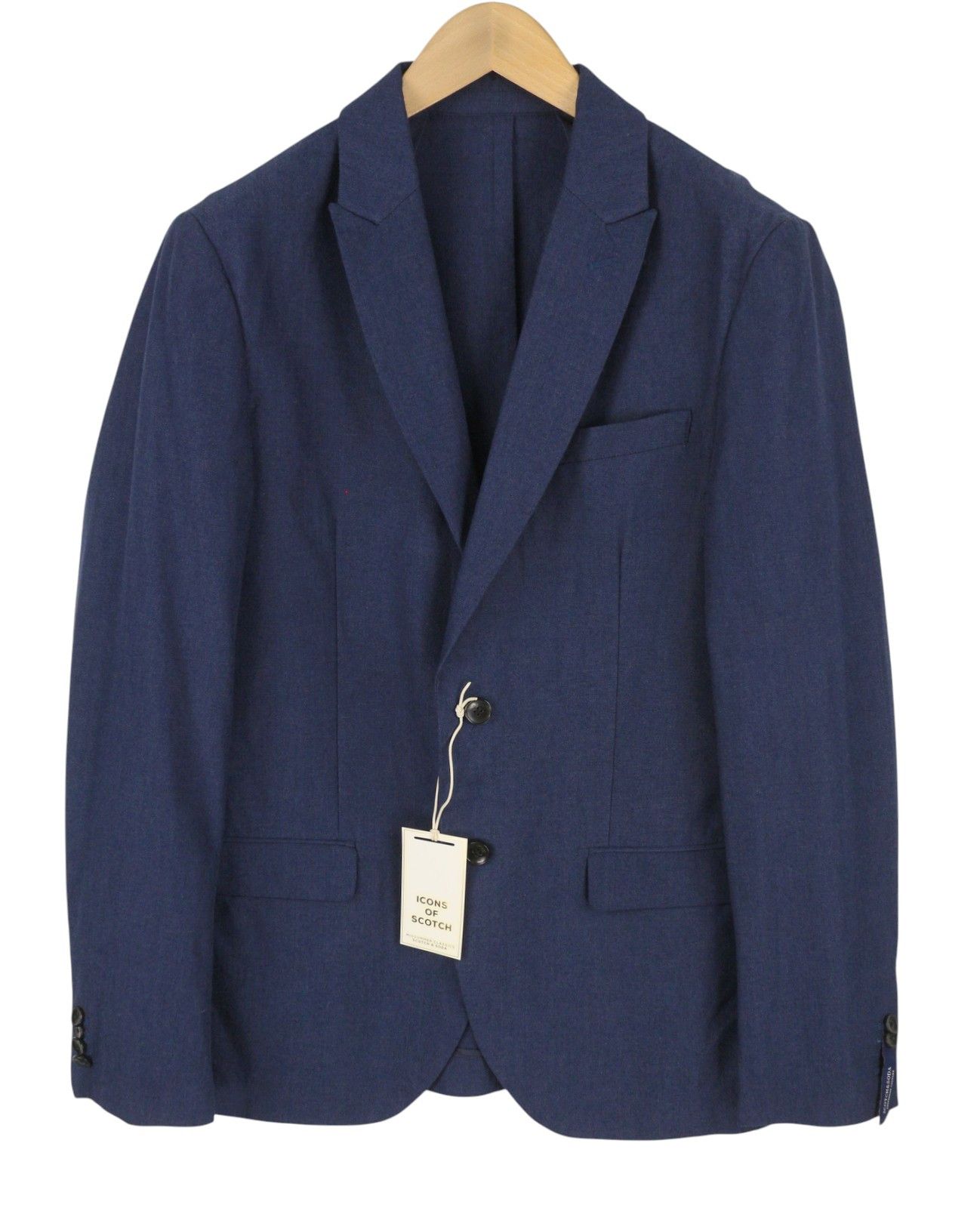 Scotch & Soda M Dark Blue Peak Lapel Single-Breasted Blazer 91049 Size 38R - 4 Thumbnail