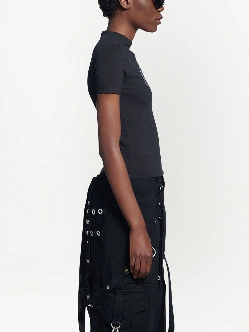 Balenciaga o1s1wg110824 Bébé Stretch Top in Black Size XL / US 12-14 / IT 48-50 - 2 Thumbnail