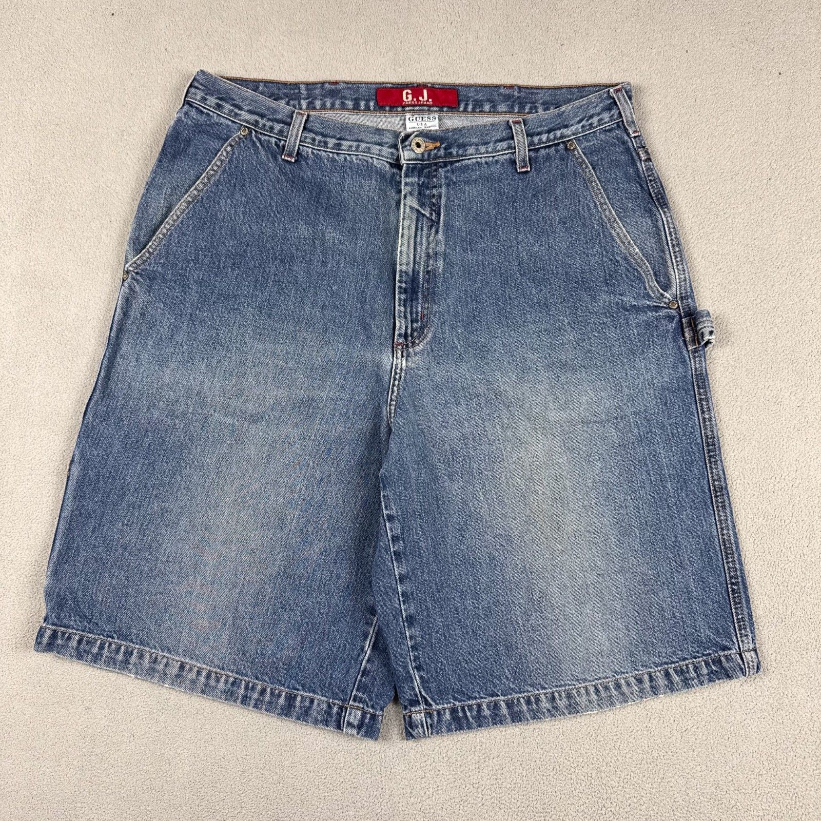 Guess Guess Vintage Denim Shorts 38 Blue Carpenter Jorts Y2K Size US 38 / EU 54 - 2 Thumbnail