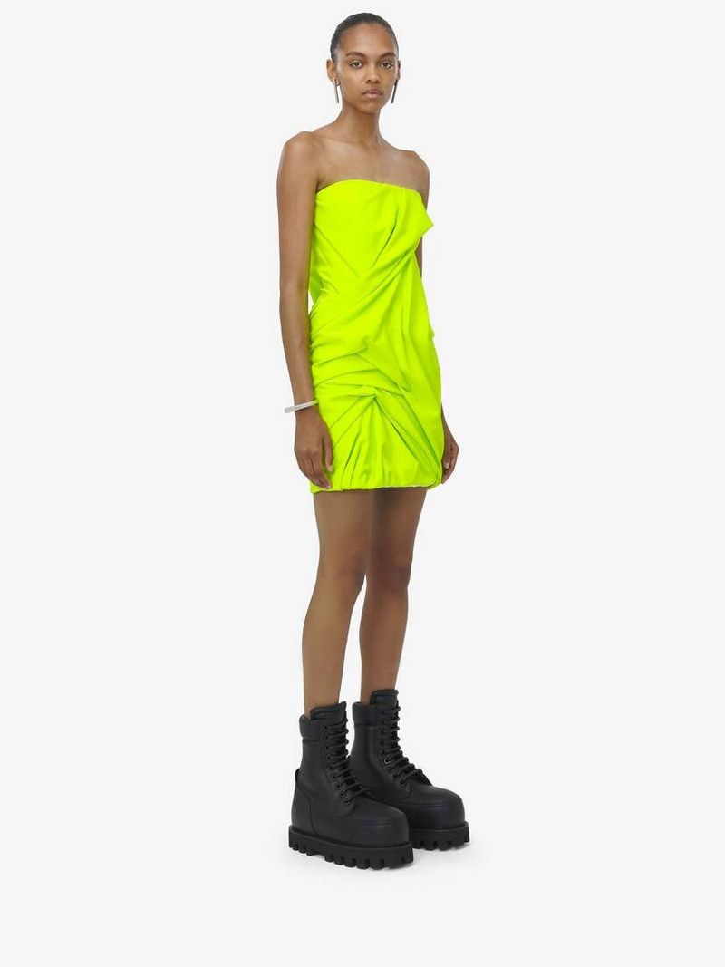 Alexander McQueen o1w1db10326 Draped Mini Dress in Yellow Size M / US 6-8 / IT 42-44 - 3 Thumbnail
