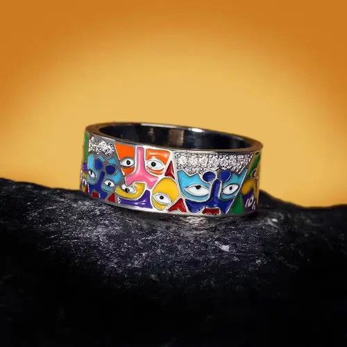 Japanese Brand × Jewelry × Vintage Creative Handmade Enamel Craft Ring Size ONE SIZE - 2 Thumbnail