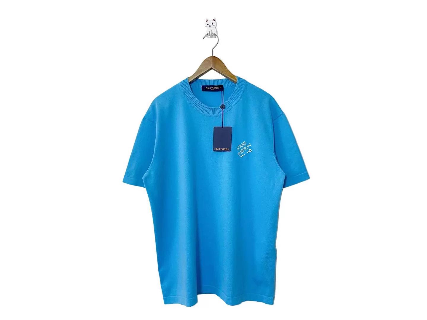 Louis Vuitton LV blue pin knit short sleeve tee Size US XL / EU 56 / 4 - 1 Thumbnail