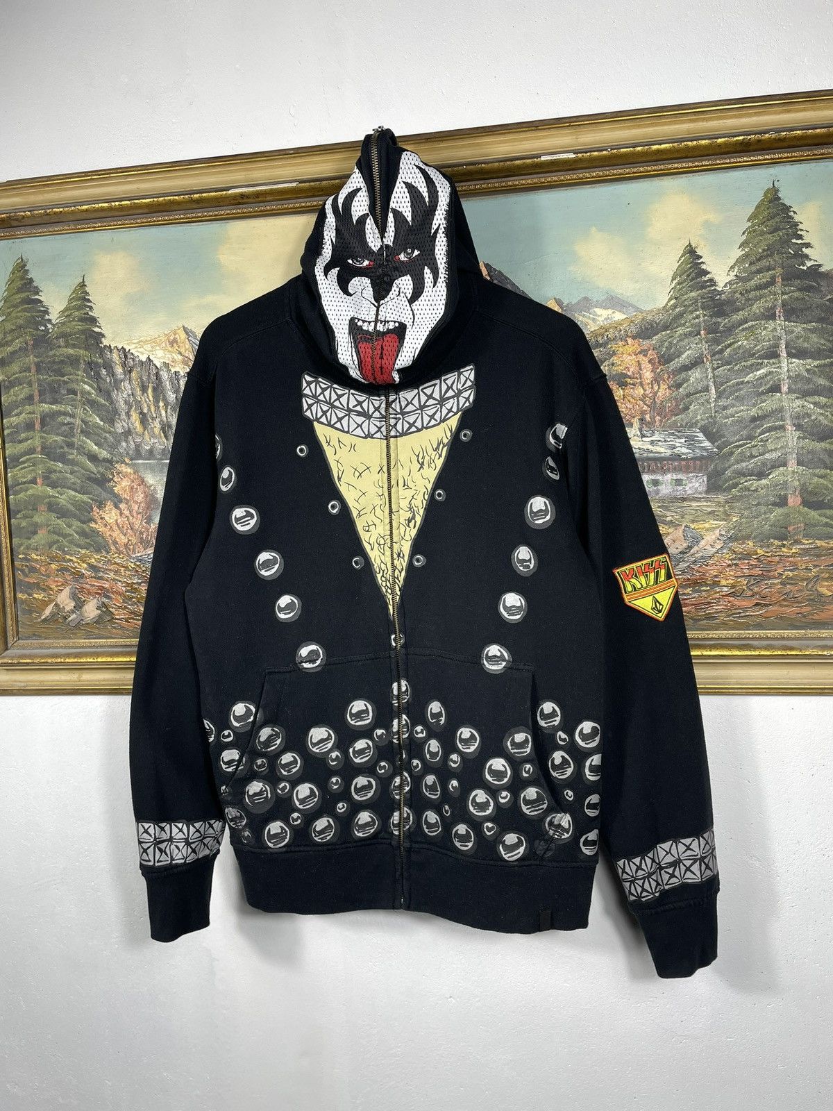 Band Tees × KISS × Vintage Kiss X Volcom Hoodie Gene Simmons Rock Metal Band Merch Size US S / EU 44-46 / 1 - 2 Thumbnail