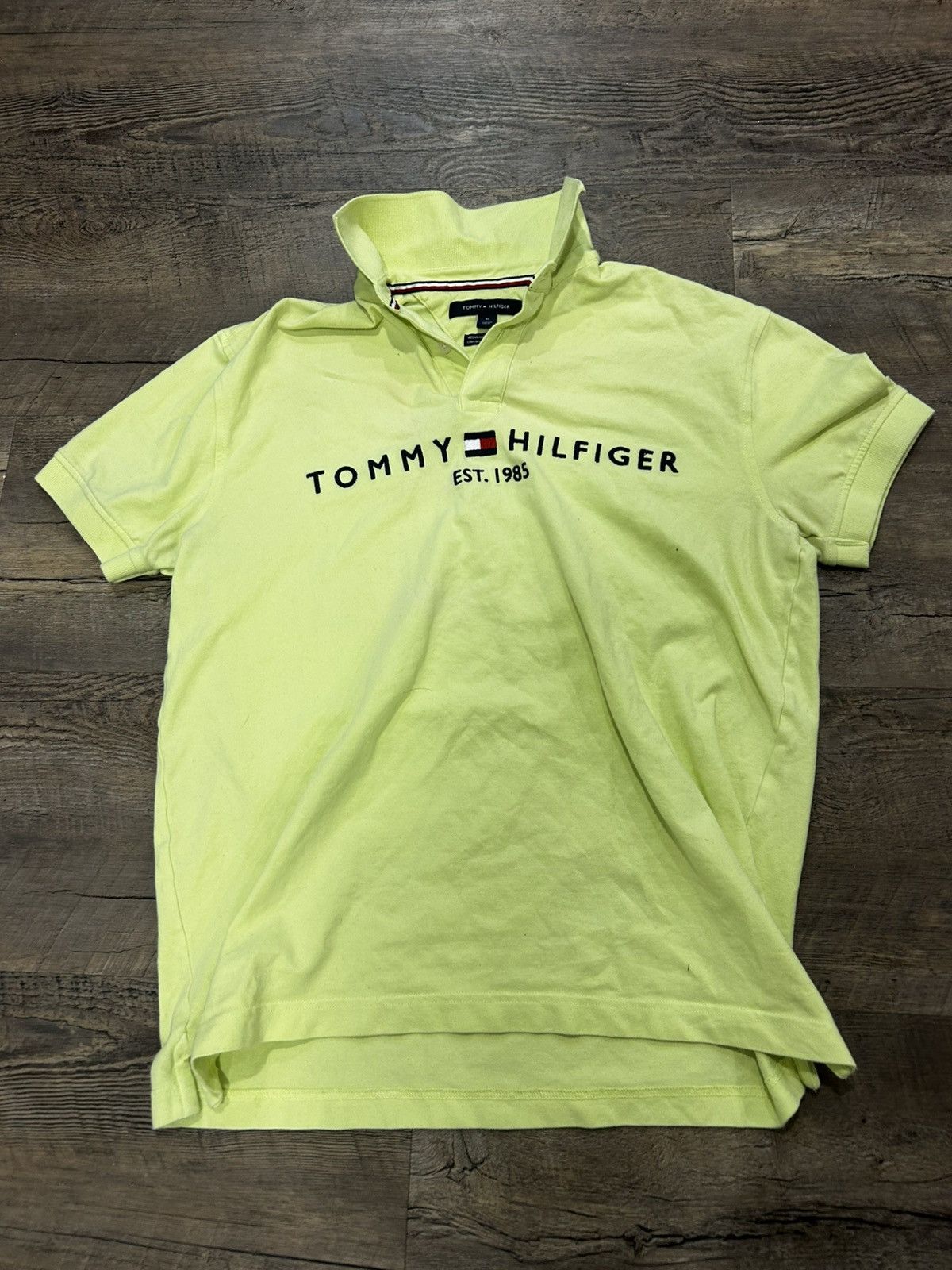 Tommy Hilfiger 💐 Light Yellow Vintage Polo Shirt 💐 Size US M / EU 48-50 / 2 - 1 Thumbnail