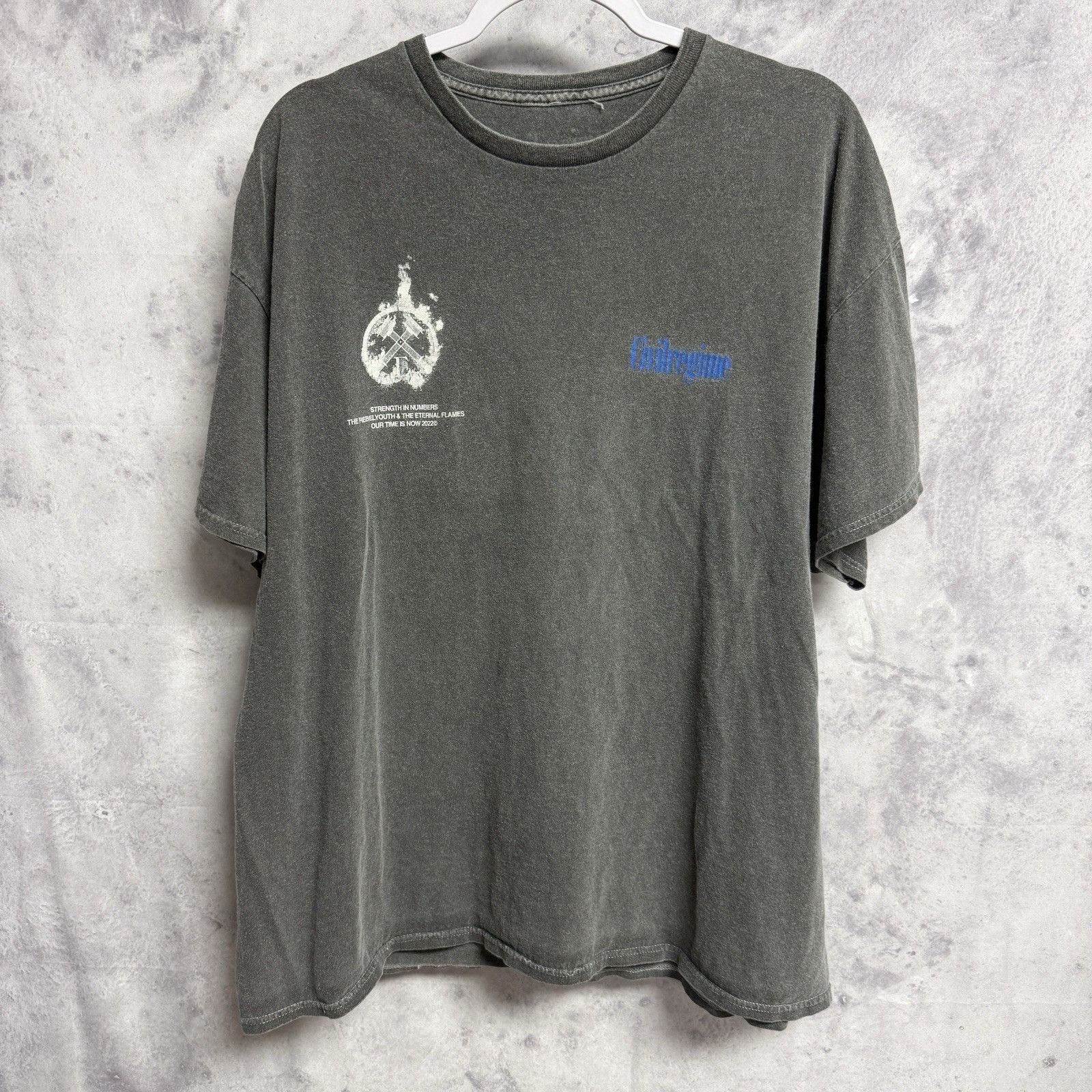 Civil Regime Civil Regime T Shirt Mens XL 24x28.5 Gray Short Sleeve Stree Size US XL / EU 56 / 4 - 2 Thumbnail