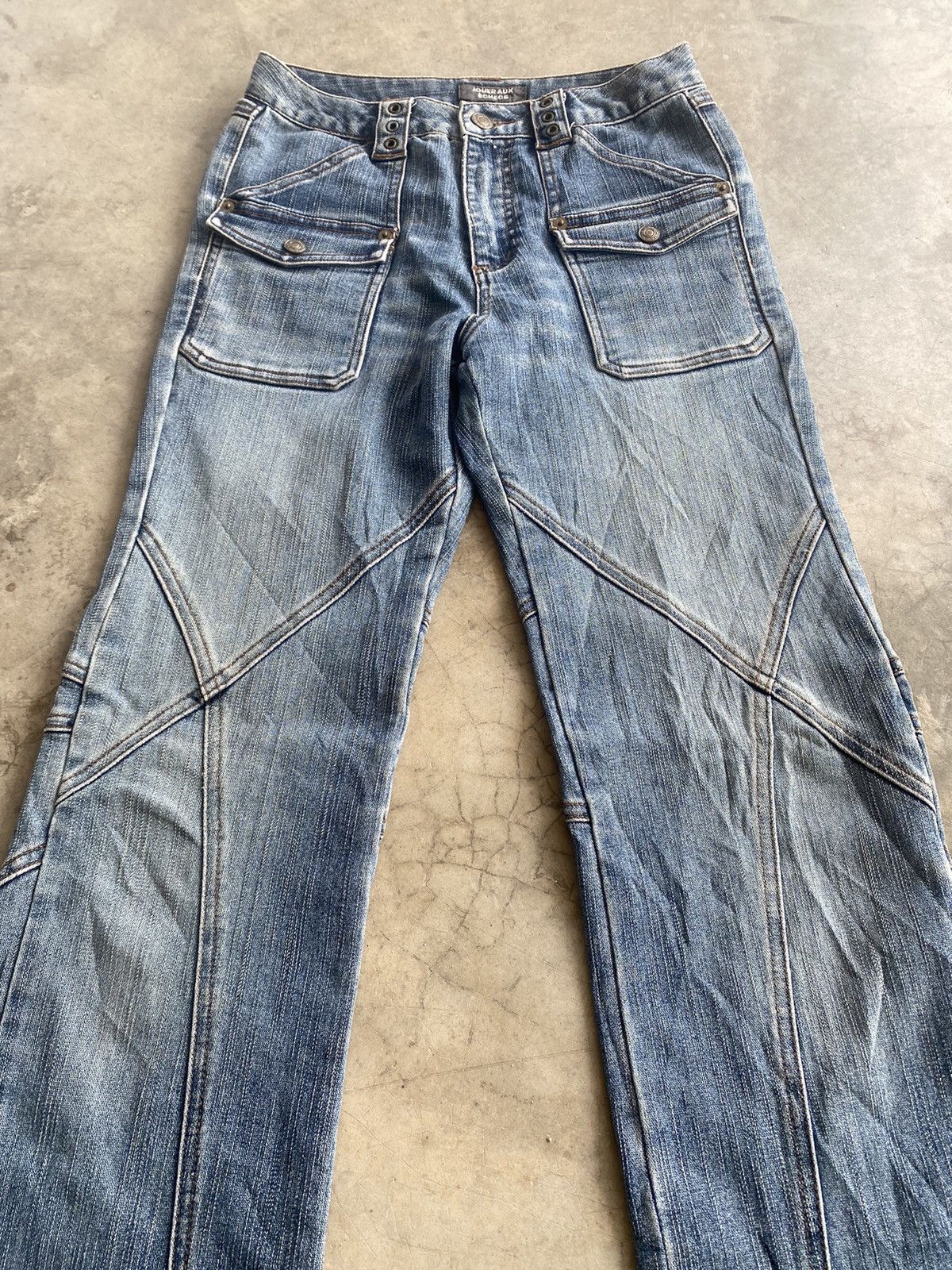 Hysteric Glamour × If Six Was Nine × Tornado Mart Japanese Jouer Aux Echecs Python Stretch Flare Jeans Size US 27 - 4 Thumbnail
