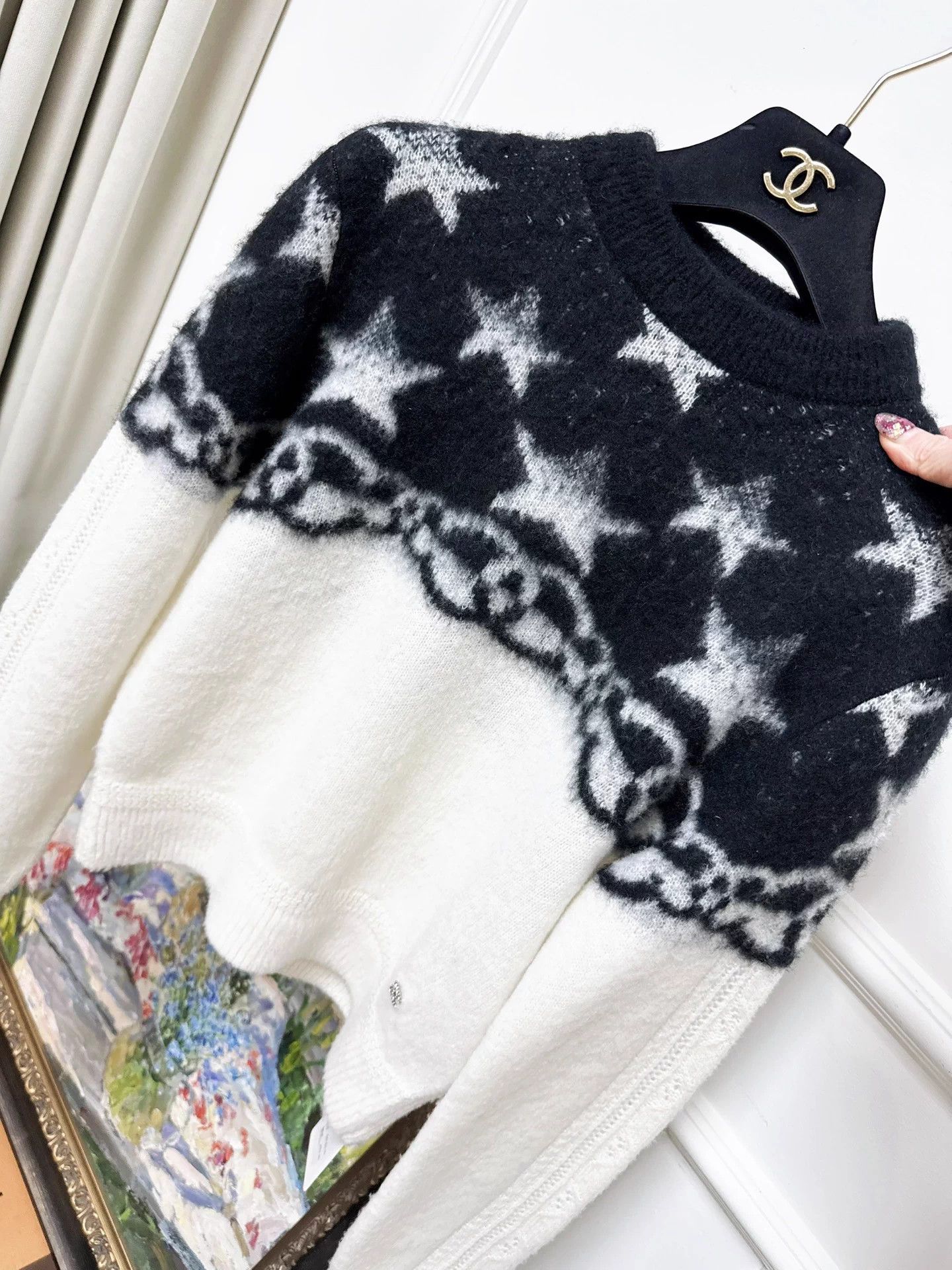 Chanel Chanel 23N Coco Neige Ski Black White Star Knit Sweater 34 Size XS / US 0-2 / IT 36-38 - 7 Thumbnail