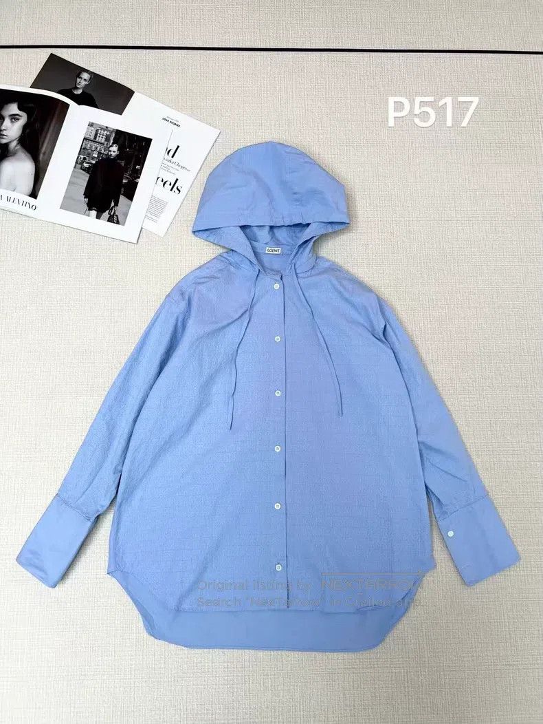 Loewe Loewe Printed Logo Hooded Shirt Size XS / US 0-2 / IT 36-38 - 1 Thumbnail