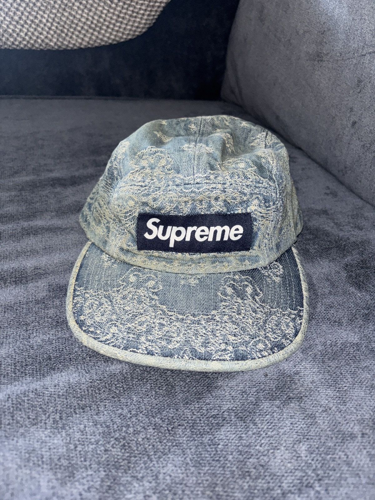 Supreme Supreme Bandana Jacquard Denim Camp Cap Size ONE SIZE - 3 Thumbnail
