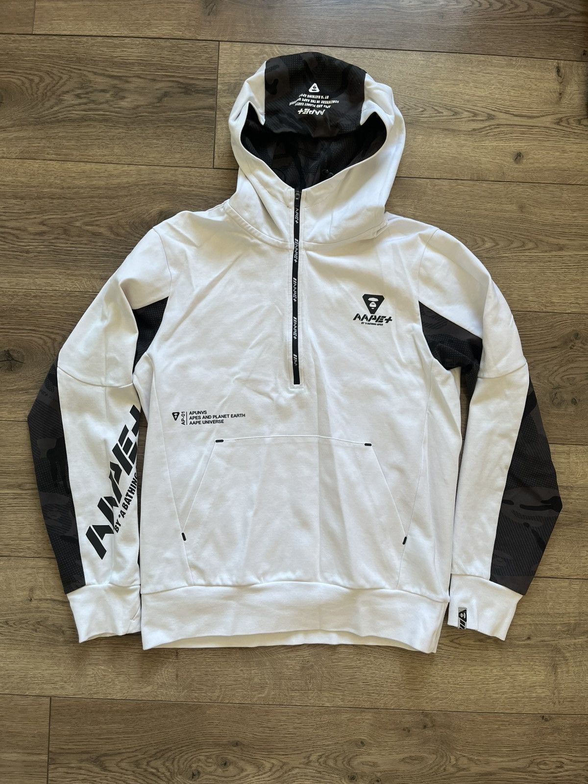 Aape AAPE by A Bathing Ape Half Zip Hoodie Size US S / EU 44-46 / 1 - 1 Thumbnail