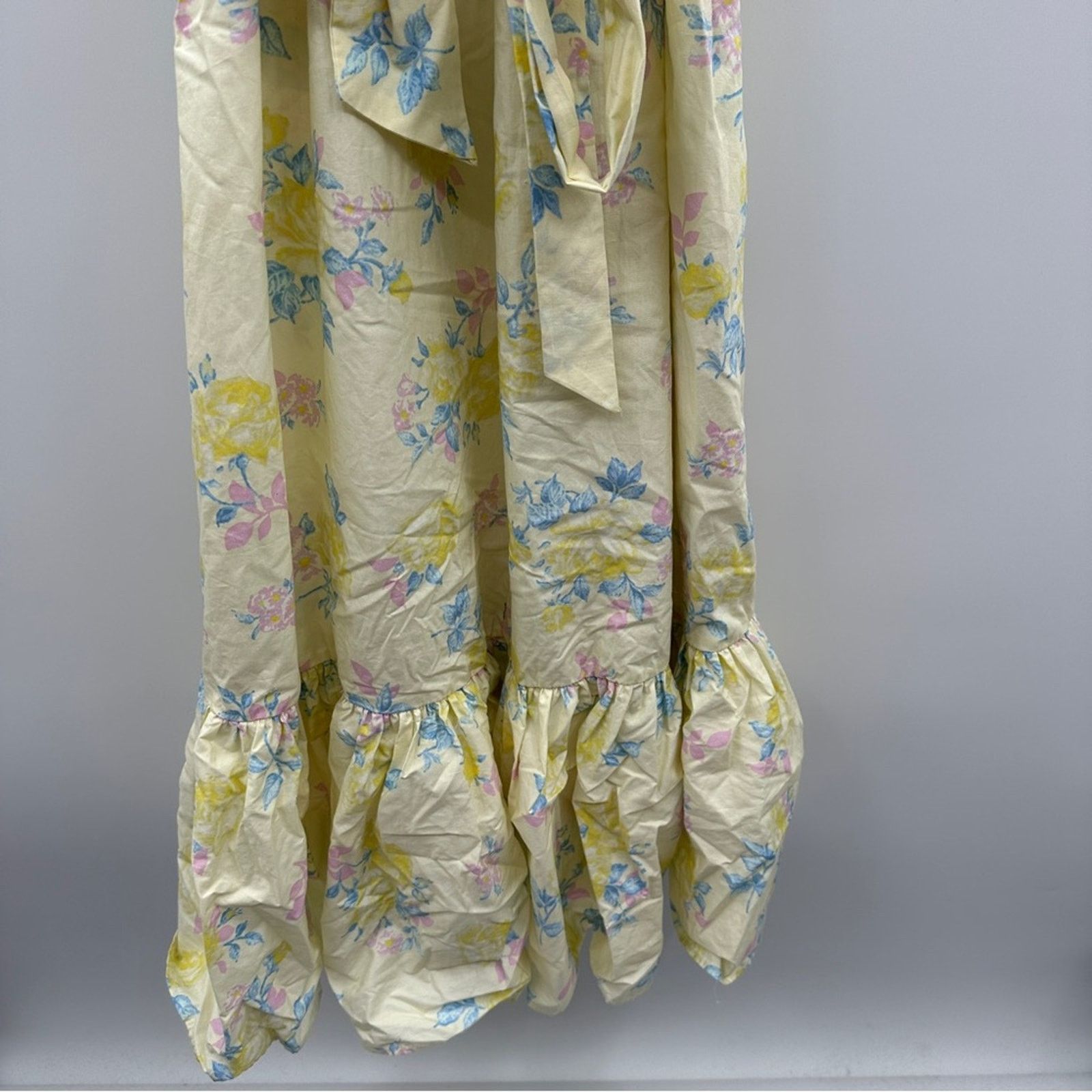 LoveShackFancy LoveShackFancy x Target Ines Yellow Floral Maxi Dress Sz 10 Size L / US 10 / IT 46 - 4 Thumbnail