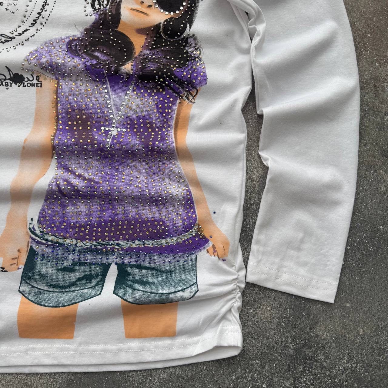 Japanese Brand Sexy Girl Printed Y2K Amazing Long Sleeve Top Size M / US 6-8 / IT 42-44 - 7 Thumbnail