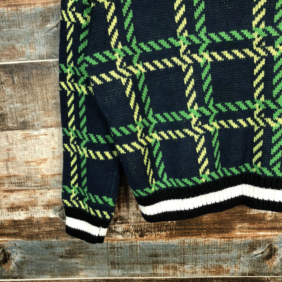 Homespun Knitwear × Michiko Koshino London Michiko London suprise Green checkered Knitwear #A1719 Size M / US 6-8 / IT 42-44 - 7 Thumbnail