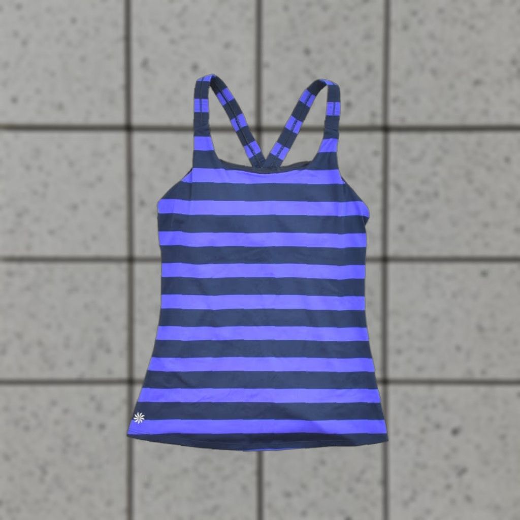 Athleta Athleta Tank Top Womens Small Blue Navy Striped Racerback Athletic Sleeveless Pullover Size S / US 4 / IT 40 - 1 Thumbnail