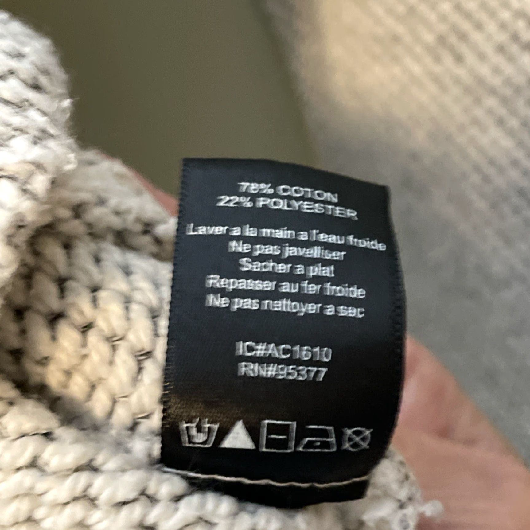 Sanctuary Sanctuary Women Knit Cotton Cowl Neck Dolman Sleeve Sweater Gray Cream Size M Regular Fit Vintage? No Size M / US 6-8 / IT 42-44 - 6 Thumbnail