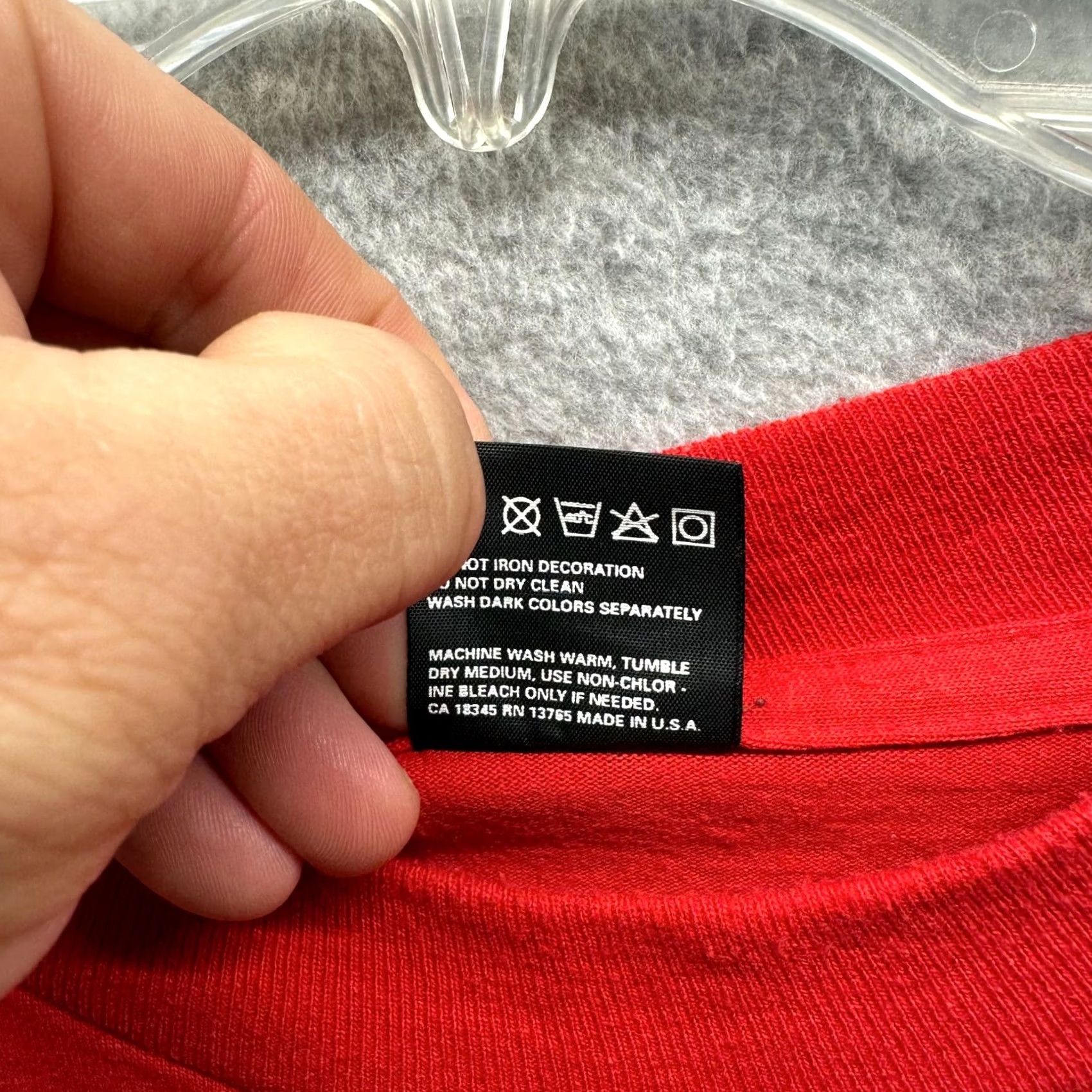 Fruit Of The Loom VINTAGE Fruit of the Loom Shirt Mens XL Red Single Stitch Country 80s Size US XL / EU 56 / 4 - 6 Thumbnail