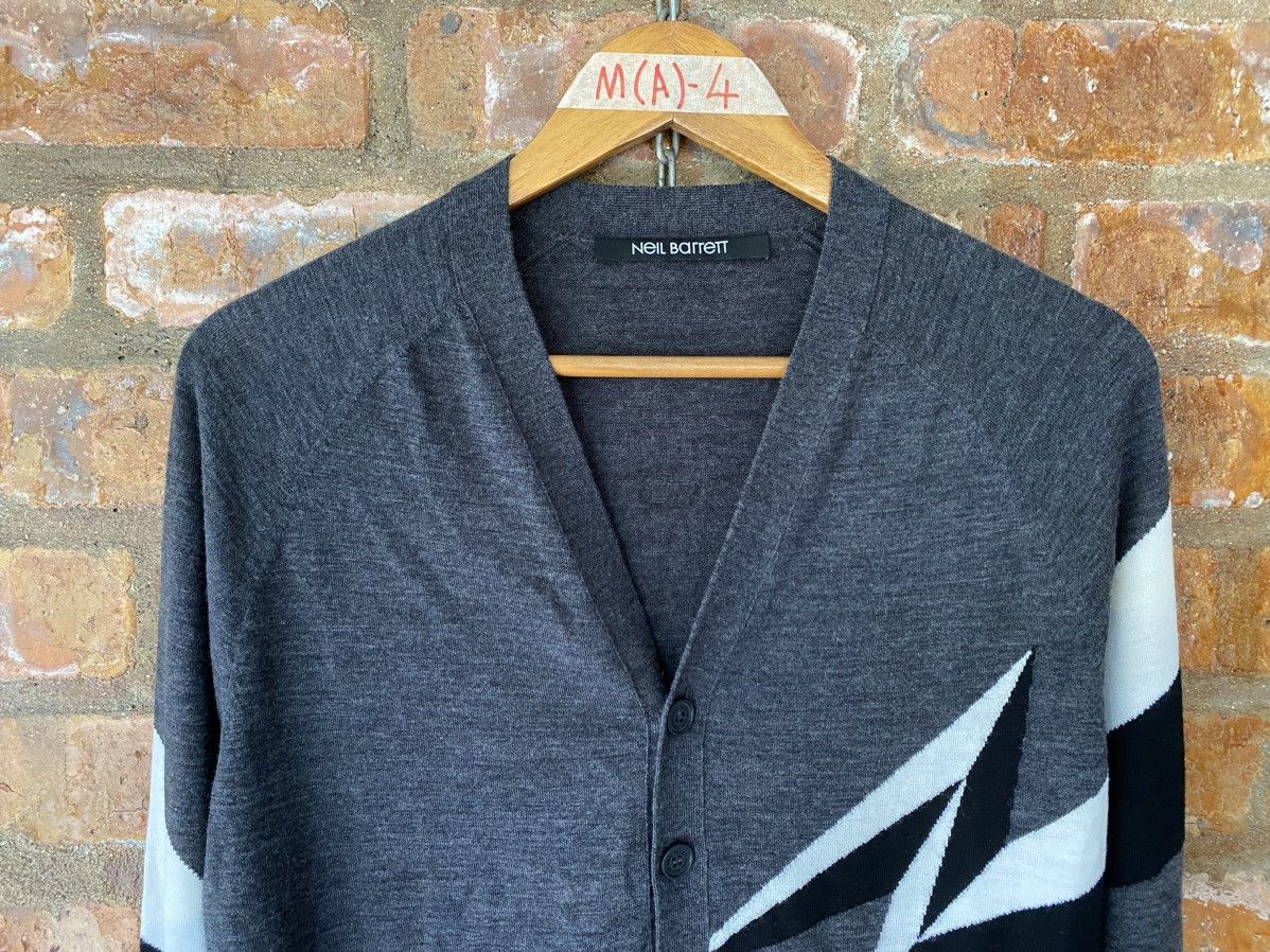 Japanese Brand × Neil Barrett 2000s Neil Barrett Iconic 3D lighting wool cardigan Size US M / EU 48-50 / 2 - 3 Thumbnail