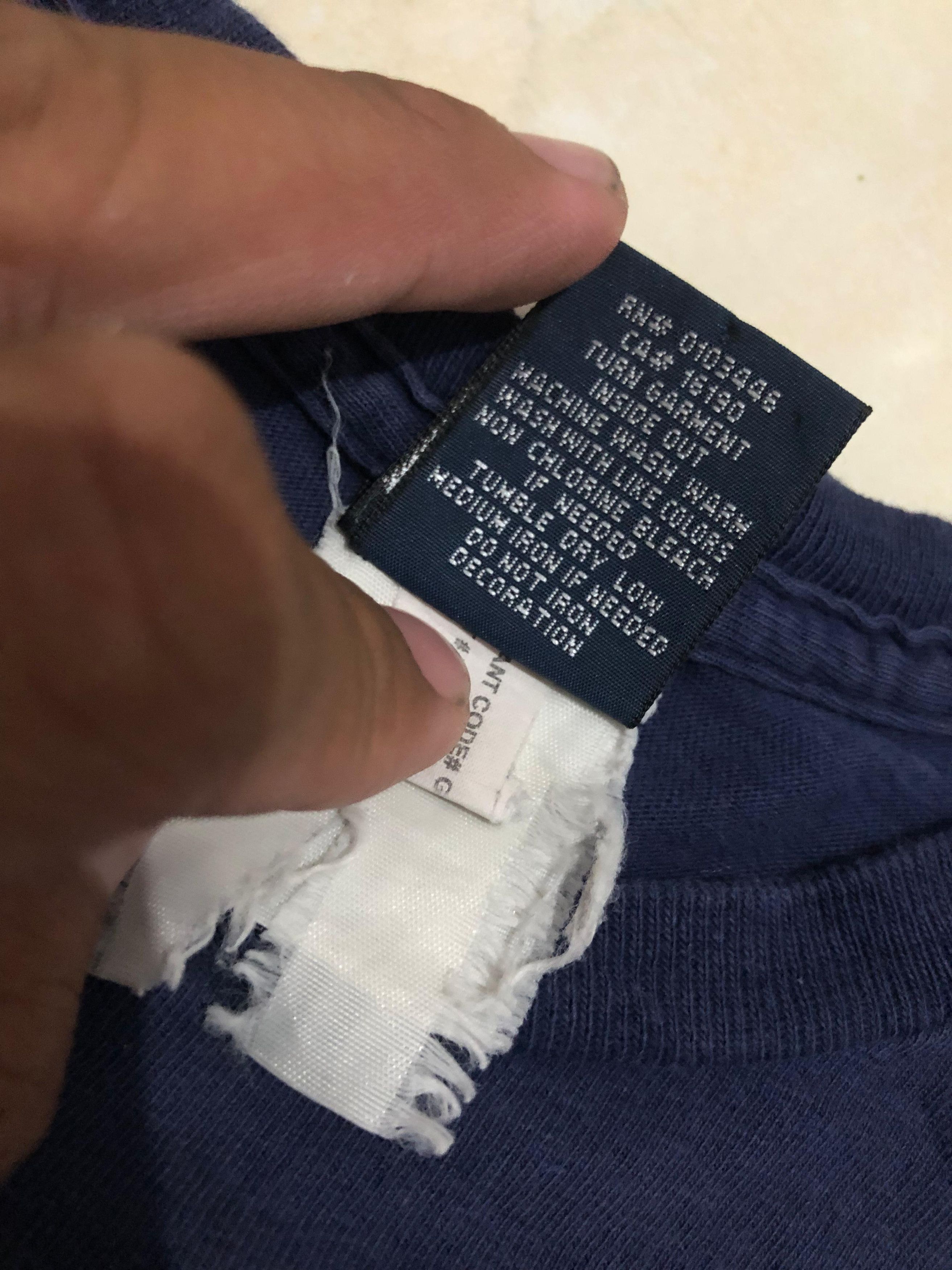 Polo Ralph Lauren VINTAGE Polo by Ralph Lauren Navy Block Logo Long Sleeve Tee Size S / US 4 / IT 40 - 5 Thumbnail
