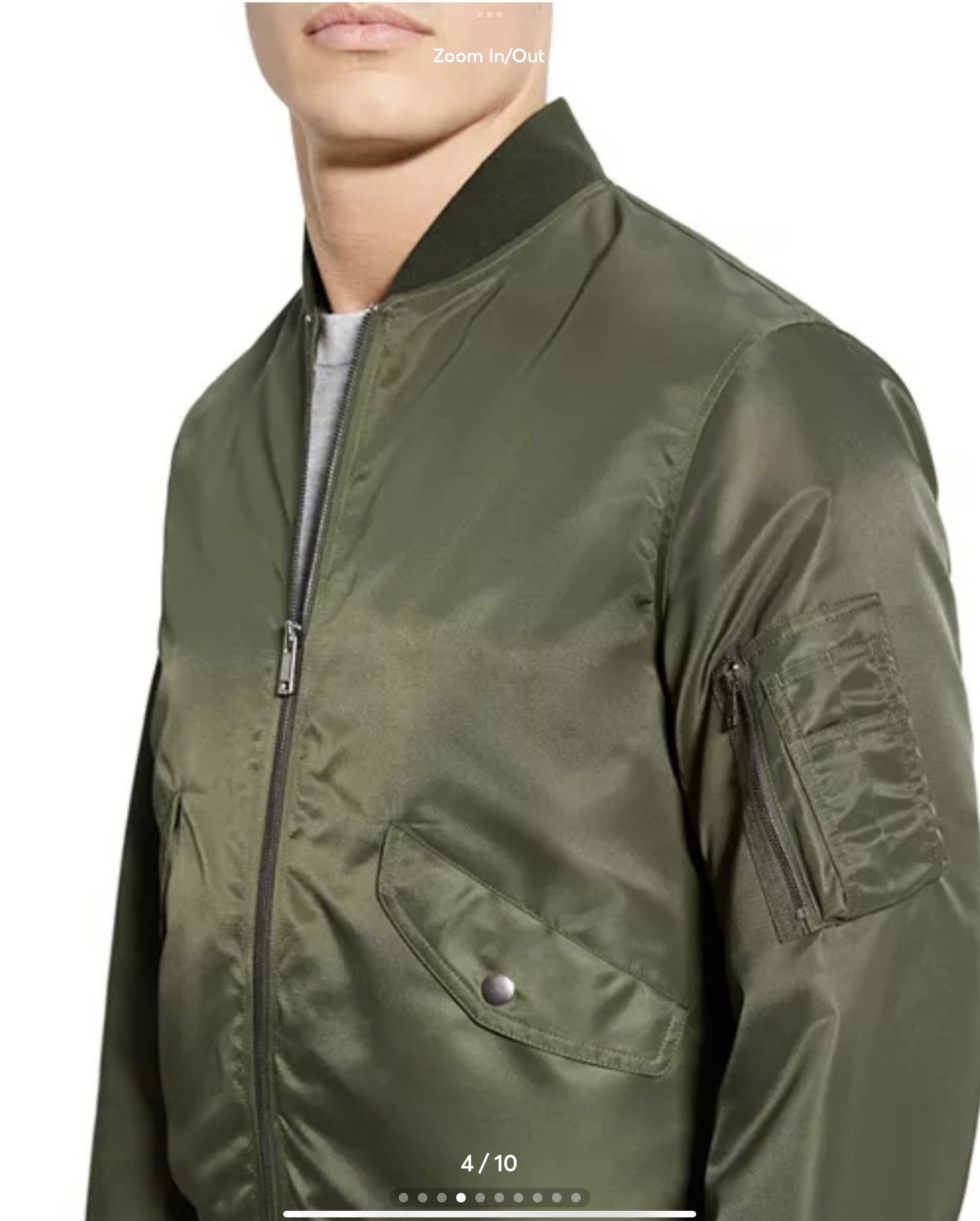 Theory Theory Men’s Flight Bomber Jacket Dark Olive Size US M / EU 48-50 / 2 - 4 Thumbnail