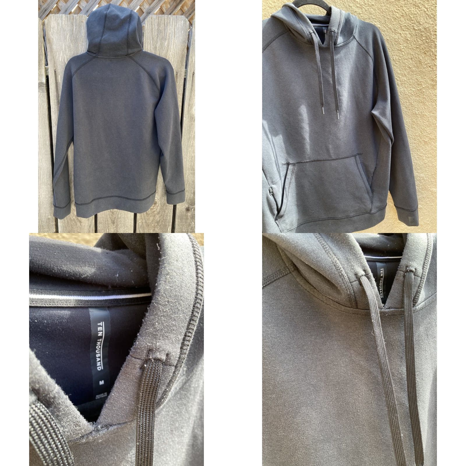 Ten Thousand Ten Thousand Hoodie Black Midweight Tech M Cotton PILLING Active Huckberry Mens Hoodie Pullover Logo Solid Black Size US M / EU 48-50 / 2 - 9 Thumbnail