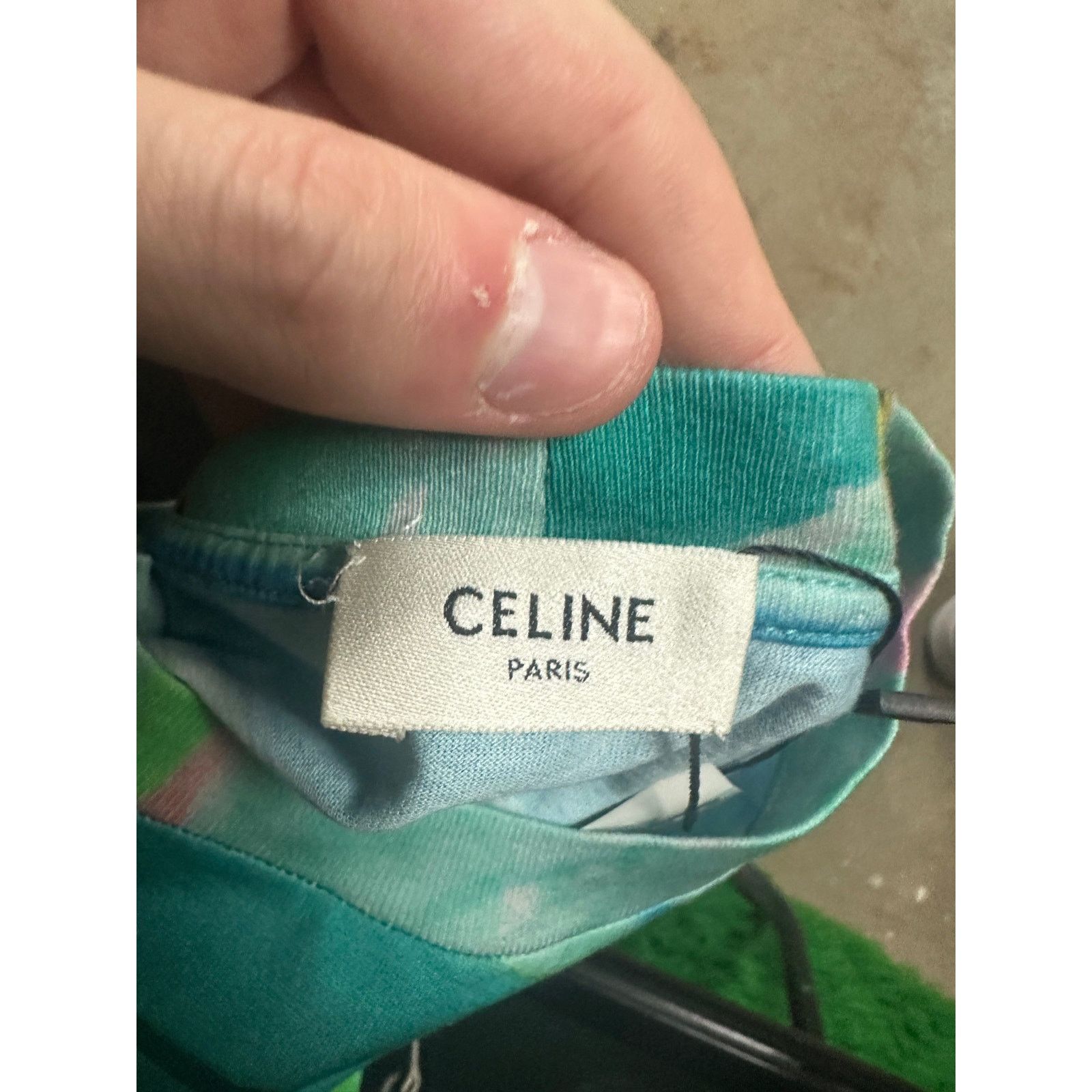Celine Celine Tropical Tee Blue Multi Used Small Size US S / EU 44-46 / 1 - 4 Thumbnail