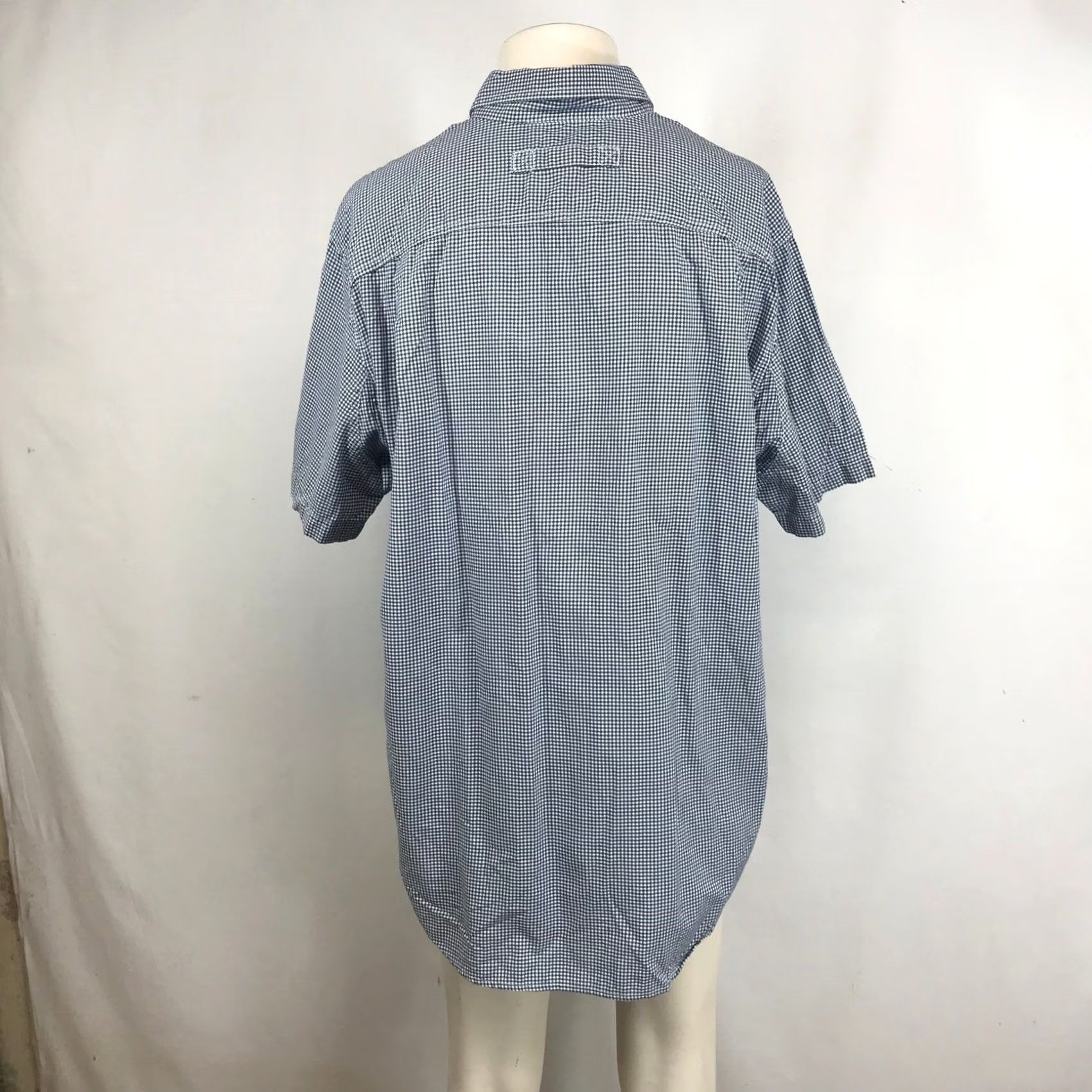 Duluth Trading Company Duluth Trading Co Men Large Gingham Short Sleeve Organic Cotton Shirt Navy White Size US L / EU 52-54 / 3 - 5 Thumbnail