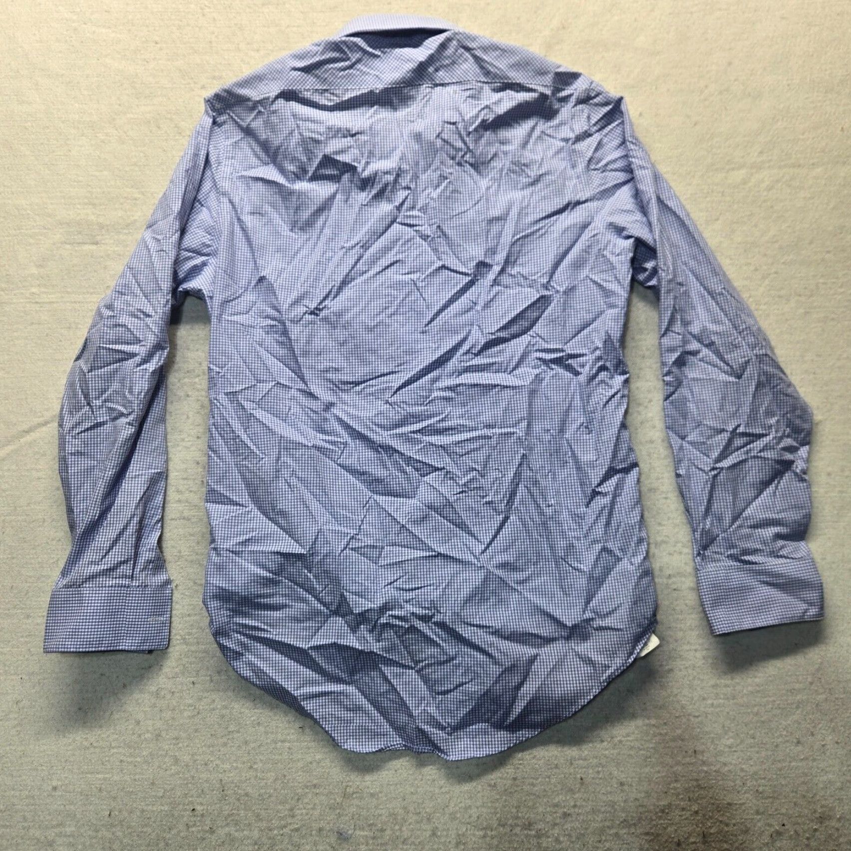 Ralph Lauren VINTAGE Ralph Lauren Men Dress Shirt Long Sleeve Non-Iron Blue Checkered Slim Fit 15 32/33 Size 40R - 6 Thumbnail