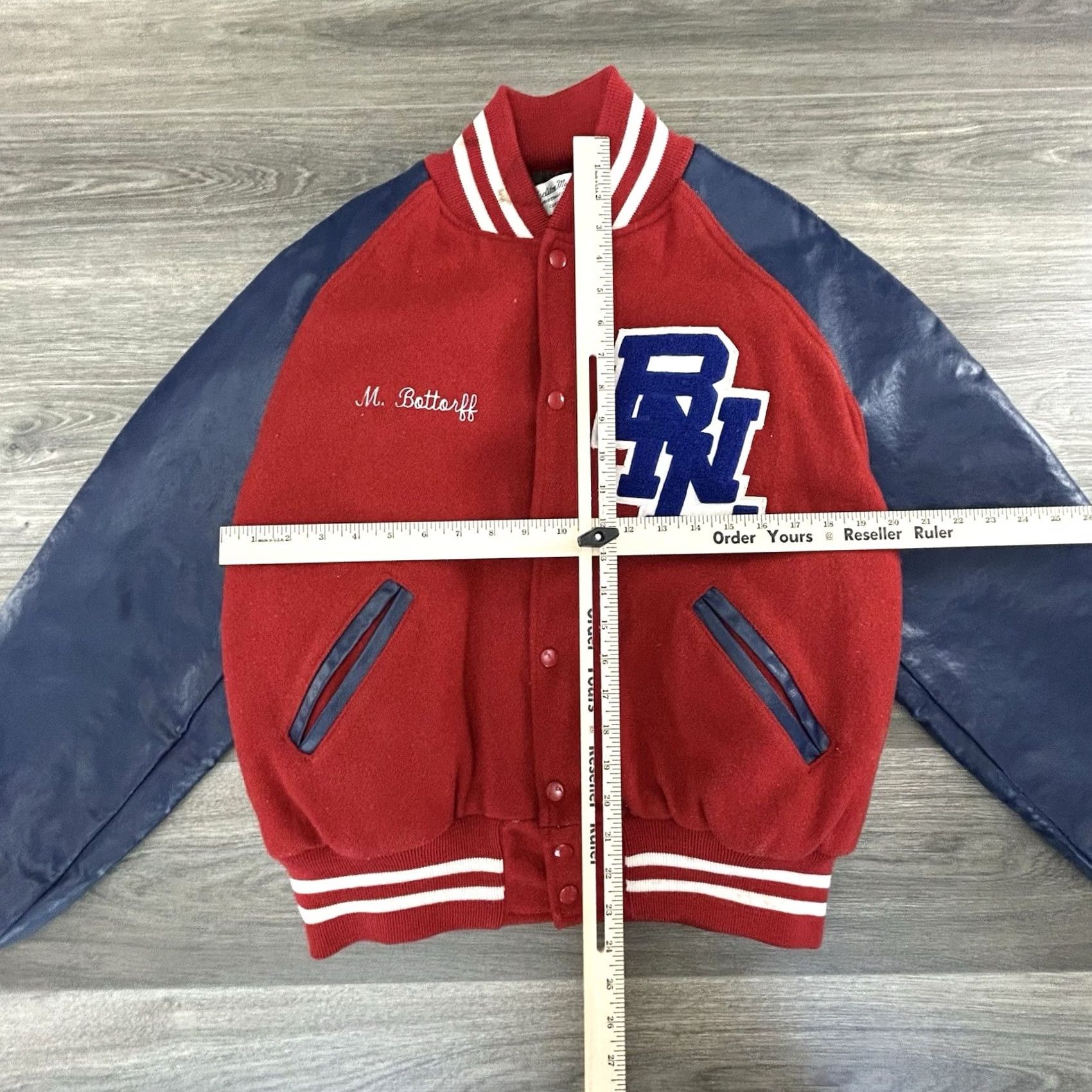 Vintage VINTAGE Gem Sports Varsity Jacket Adult XL Red Wool Embroidered Logo 90s USA College Baseball Basketball Football Size US XL / EU 56 / 4 - 5 Thumbnail