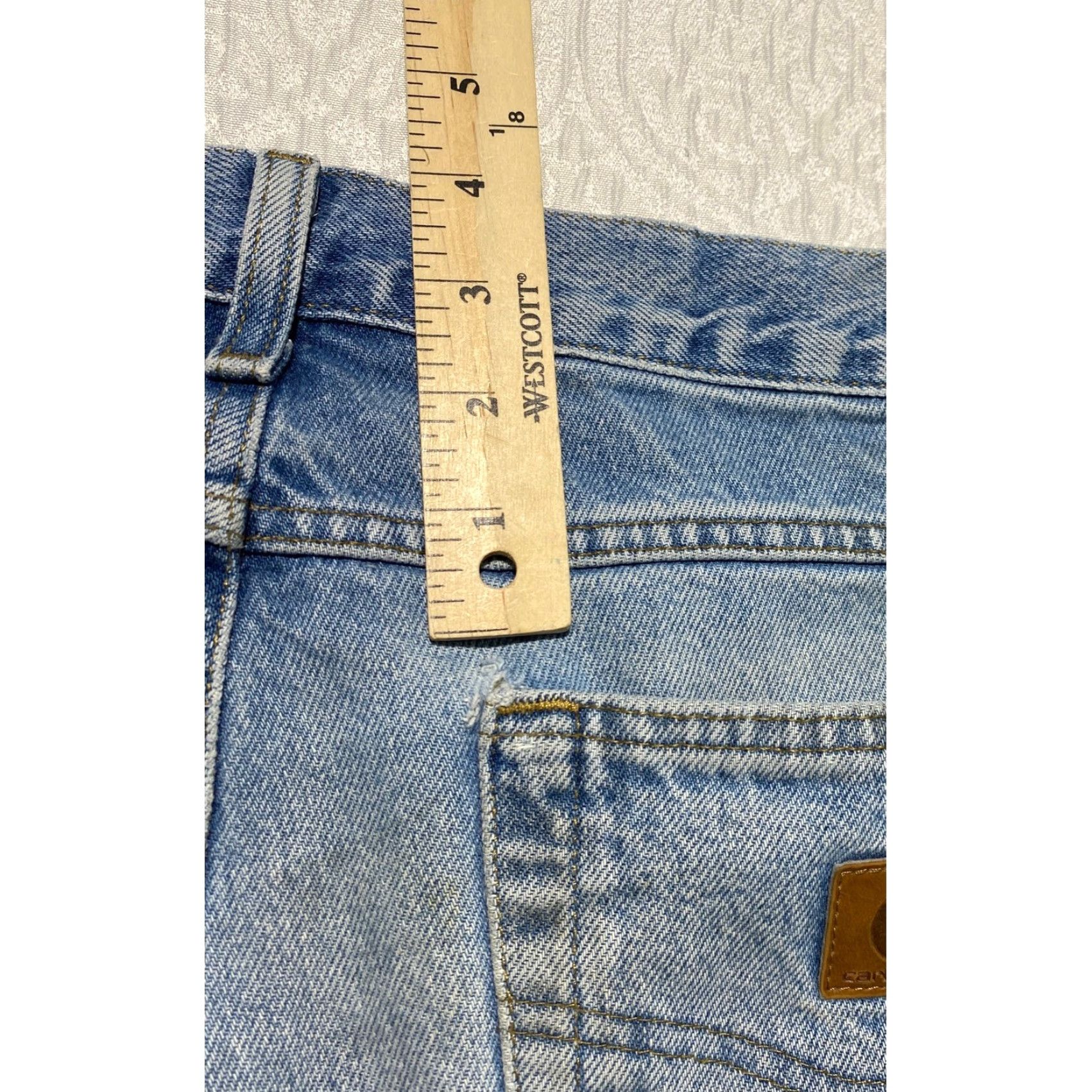 Carhartt Carhartt B18 STW Traditional Fit Jeans Mens 31x30 Distressed Straight Lifted by 5-Pocket Design Blue 31 Mens Denim Distressed Jeans Size US 31 - 7 Thumbnail