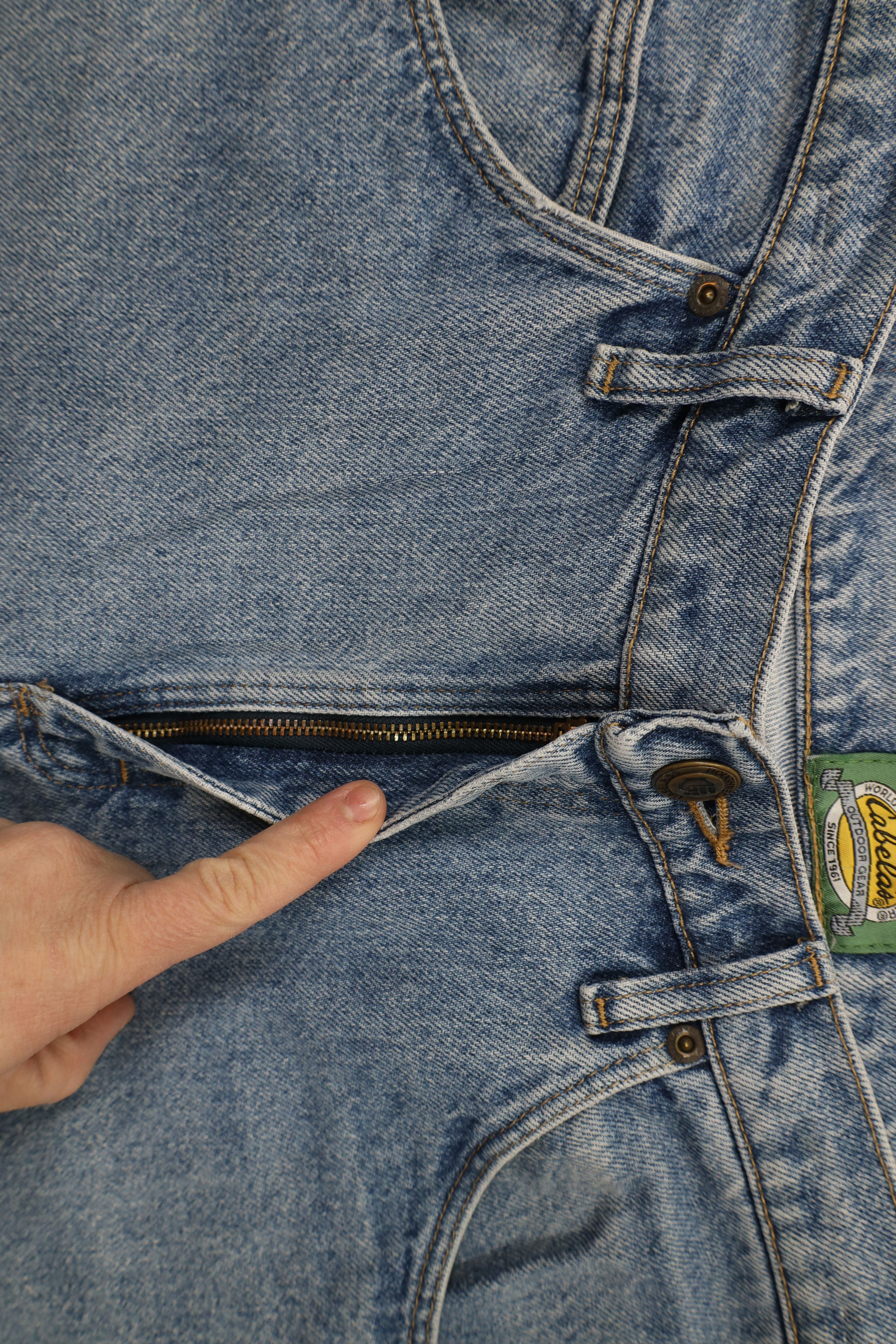 Cabelas × Vintage Vintage 90s Cabelas Spell Out Straight Leg Denim Jeans Size US 34 / EU 50 - 6 Thumbnail