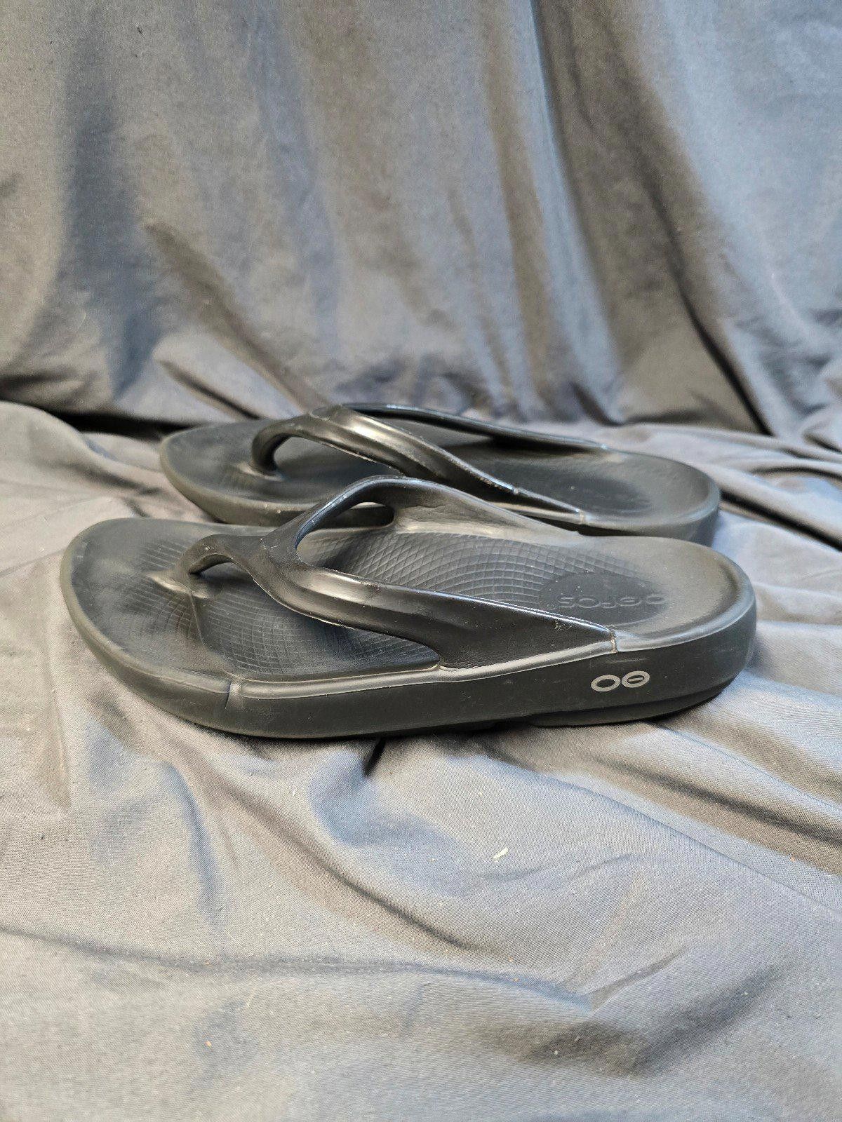 Designer OOFOS 1000 Black Original Thong Flip Flop Sandal W 6 Size US 6 / IT 36 - 1 Thumbnail