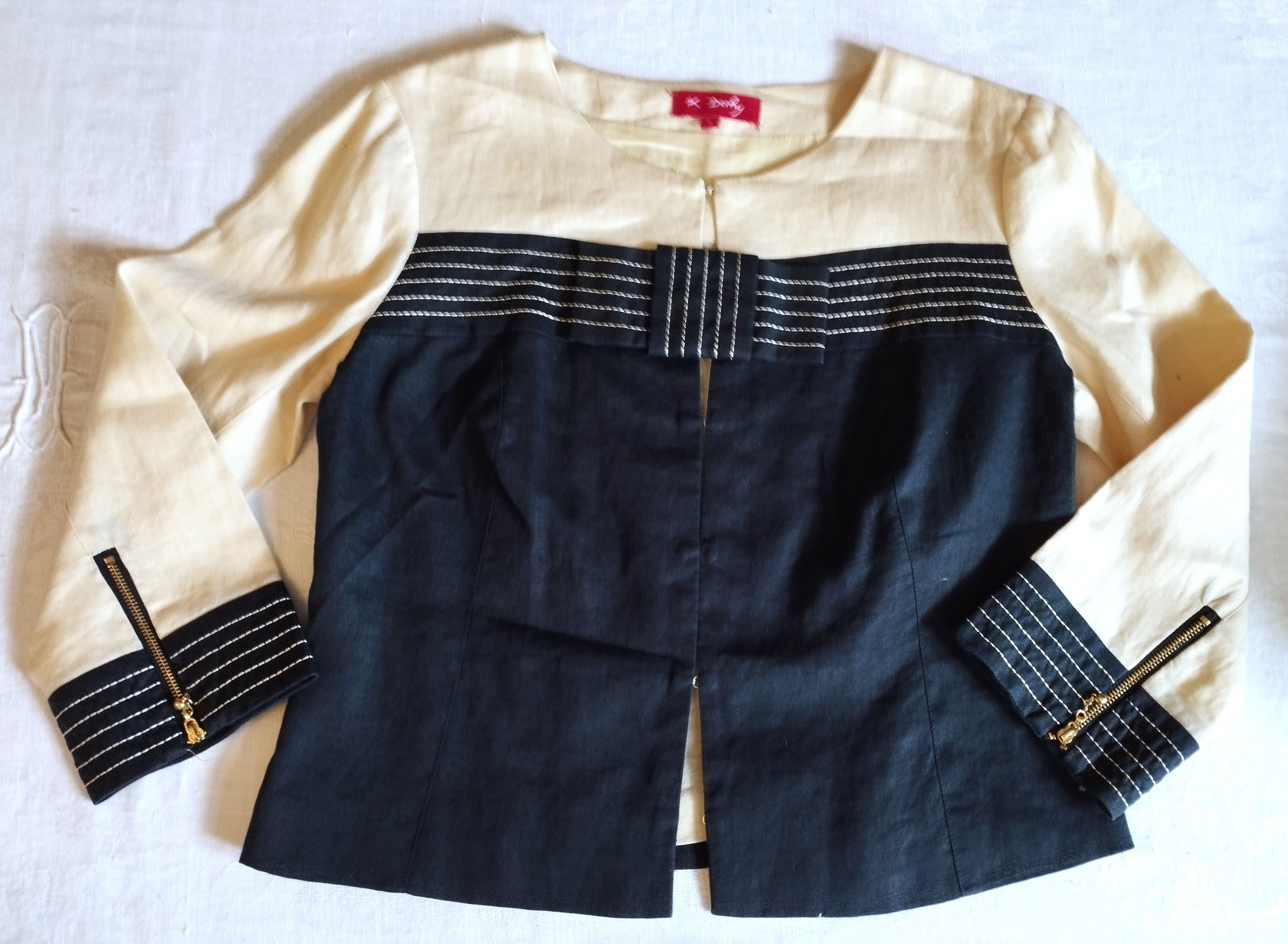 Designer René Derhy Veste Lin Soirée Céremonie T XS/S Size XS / US 0-2 / IT 36-38 - 3 Thumbnail