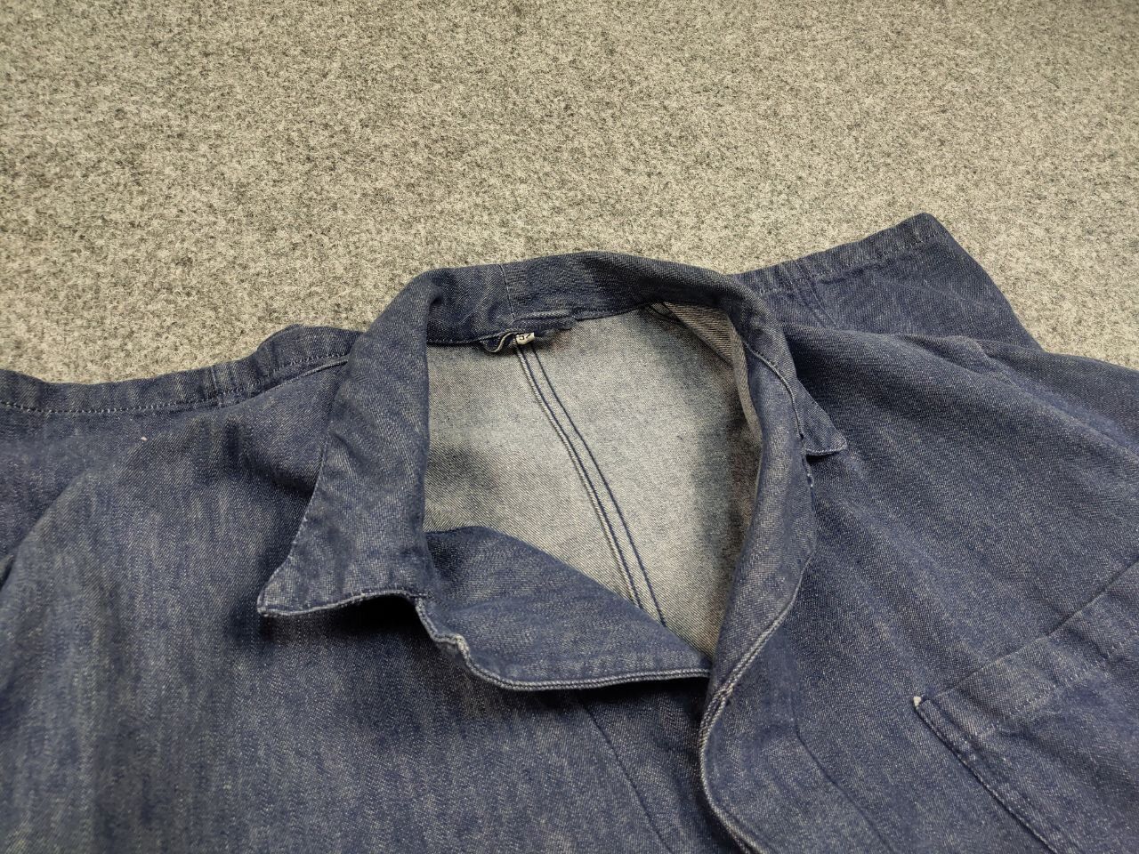 Vintage Vintage 70's Lutteurs Denim French Work Blue Sanfor Jacket Size US L / EU 52-54 / 3 - 17 Thumbnail