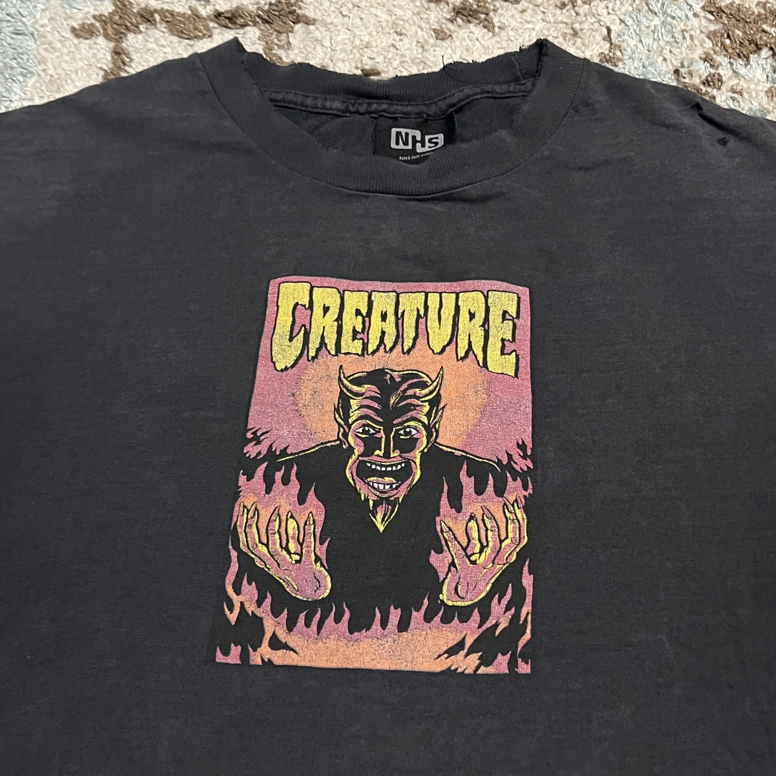 Flip Skateboards × Girl Skateboards × Vintage Vintage Creature Skateboards Devil Shirt Size L/XL Faded 90s Size US L / EU 52-54 / 3 - 1 Thumbnail