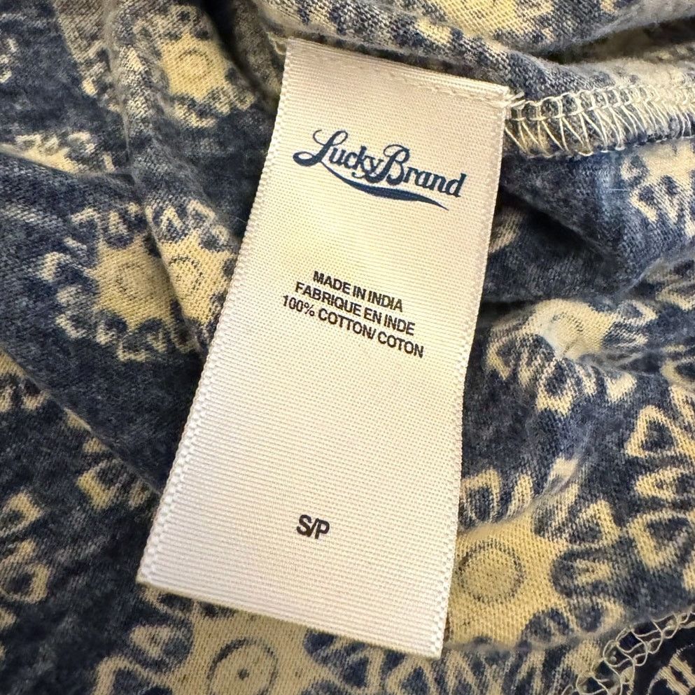 Lucky Brand Lucky Brand Tropical Print Navy Cream T-Shirt Dress Size S Size S / US 4 / IT 40 - 6 Thumbnail