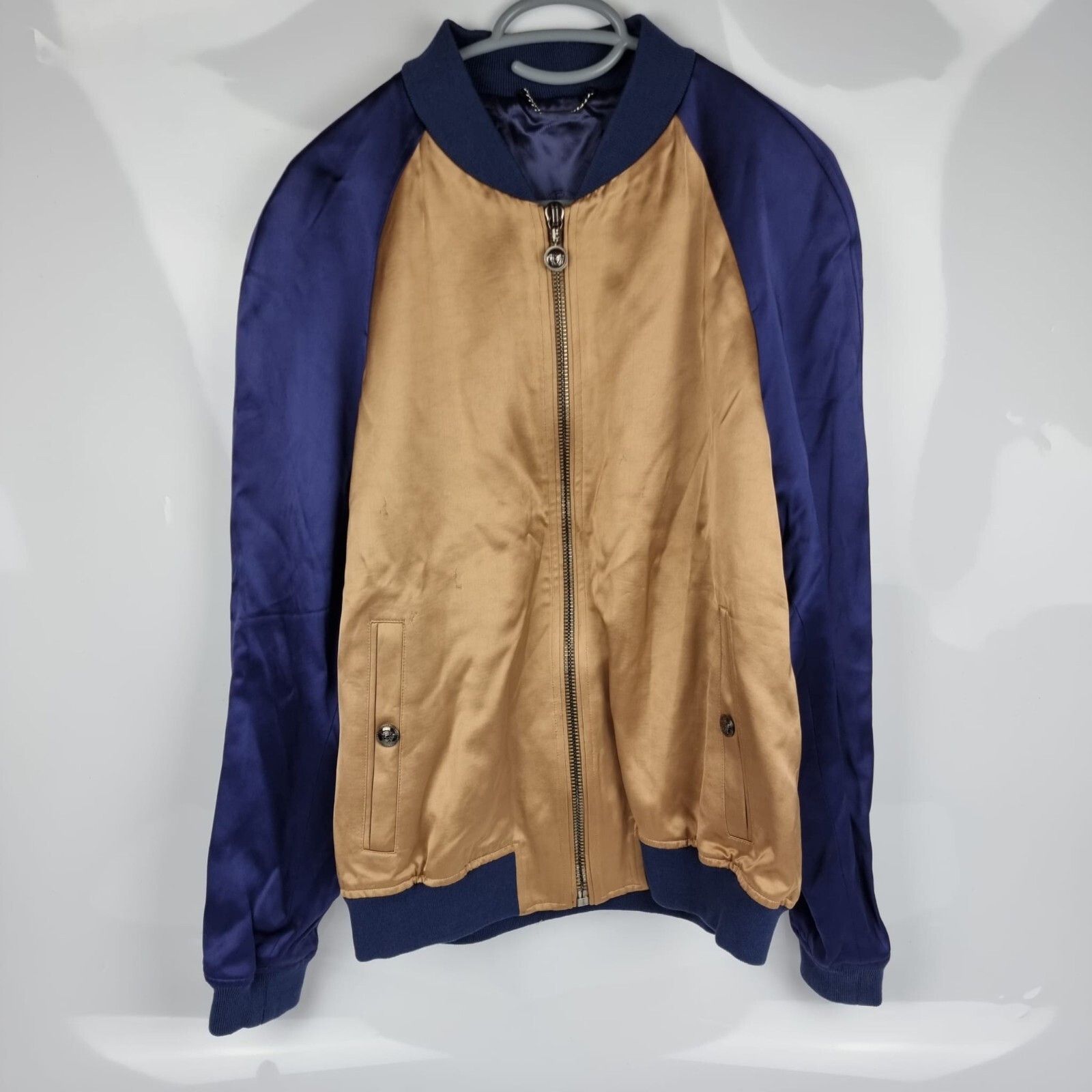 Versace VERSACE Blue Tiger Bomber Jacket Size M (48) Size US M / EU 48-50 / 2 - 1 Thumbnail