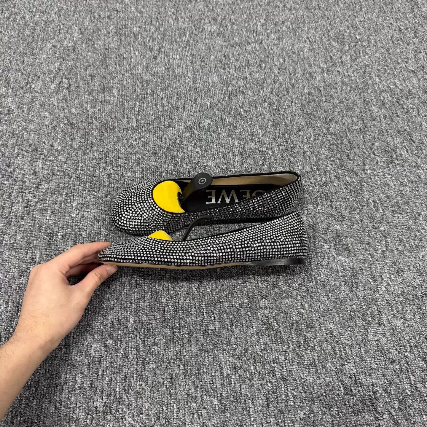 Loewe Loewe Gray Lambskin Paved Crystal Flats 40 EU New Size US 9.5 / IT 39.5 - 2 Thumbnail