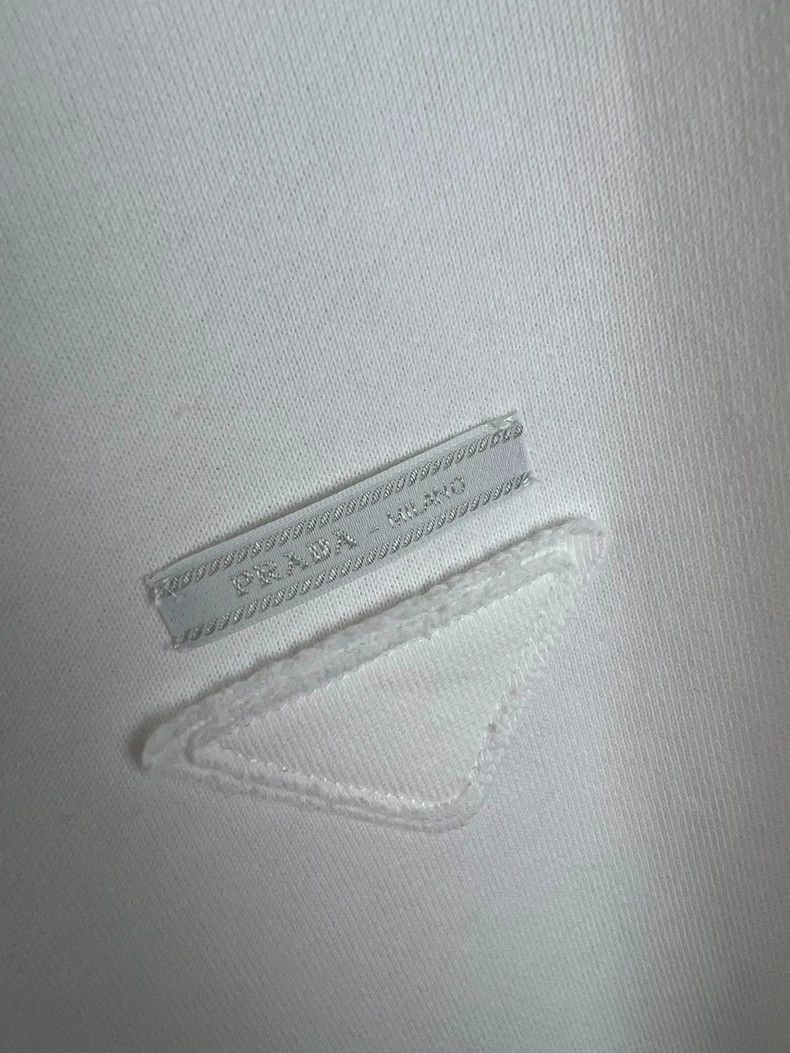 Prada Prada White inverted triangle logo hoodie Size M / US 6-8 / IT 42-44 - 2 Thumbnail