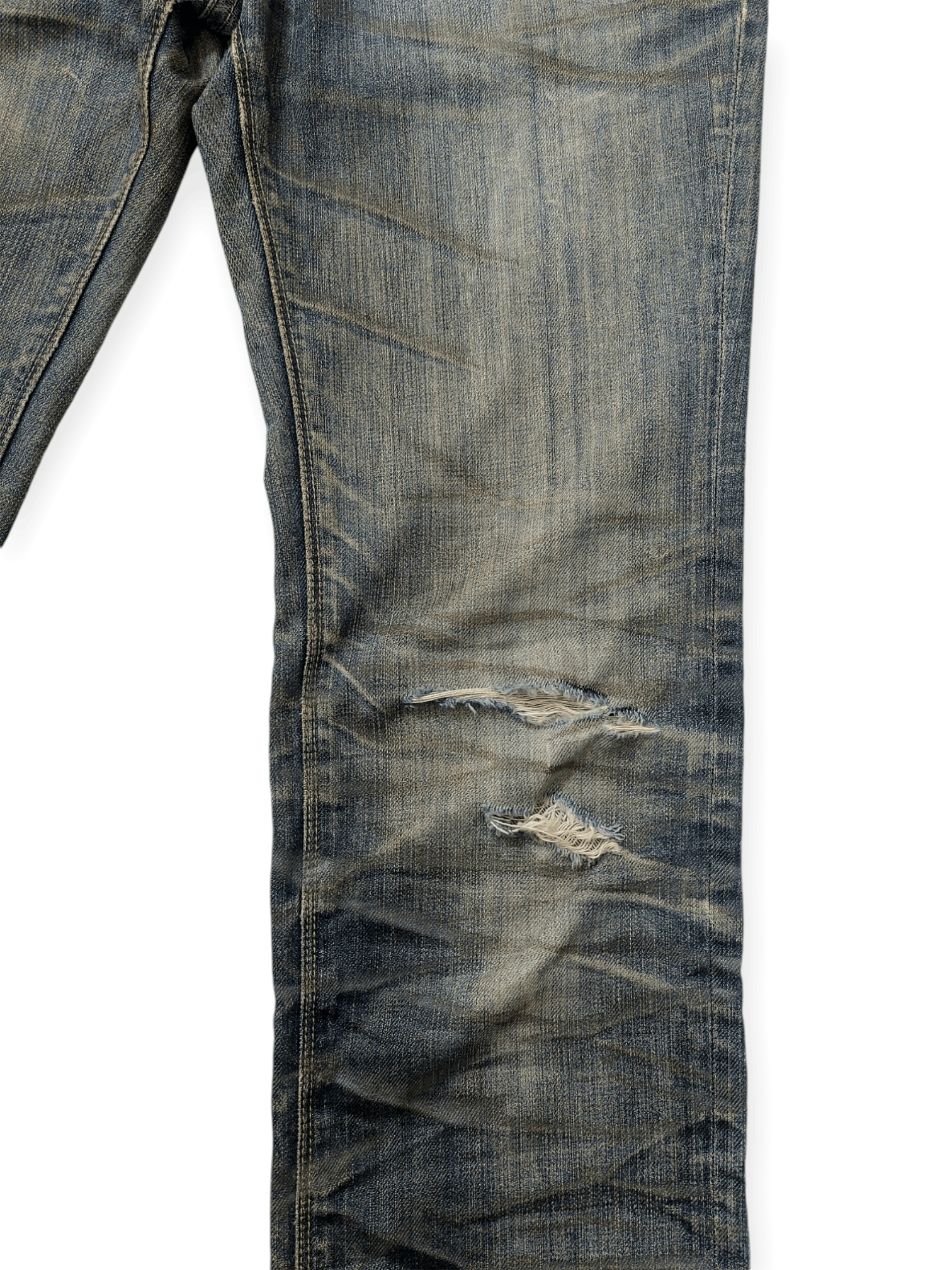 Japanese Brand × semanticdesign Semantic Design Whiskers Distressed Denim Size US 32 / EU 48 - 9 Thumbnail