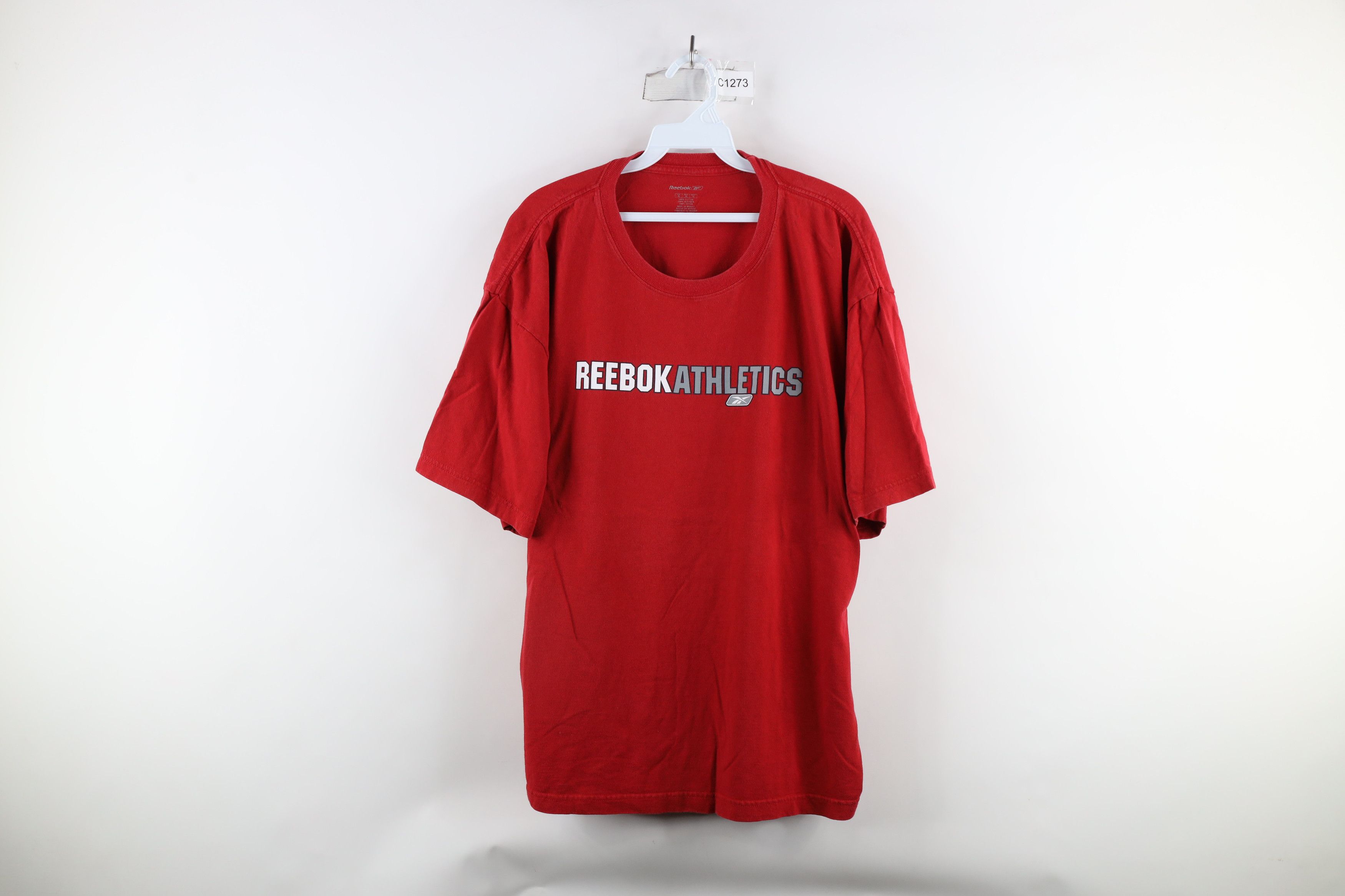 Reebok × Vintage Vintage 90s Reebok Athletics Out Short Sleeve T-Shirt Red Size US XL / EU 56 / 4 - 1 Thumbnail