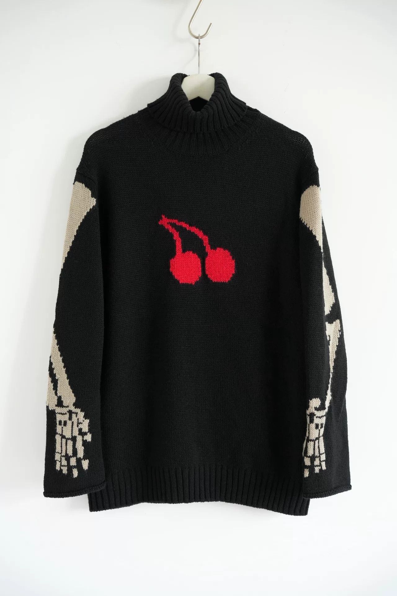 Yohji Yamamoto black cherry skeleton turtleneck sweater Size US M / EU 48-50 / 2 - 1 Thumbnail