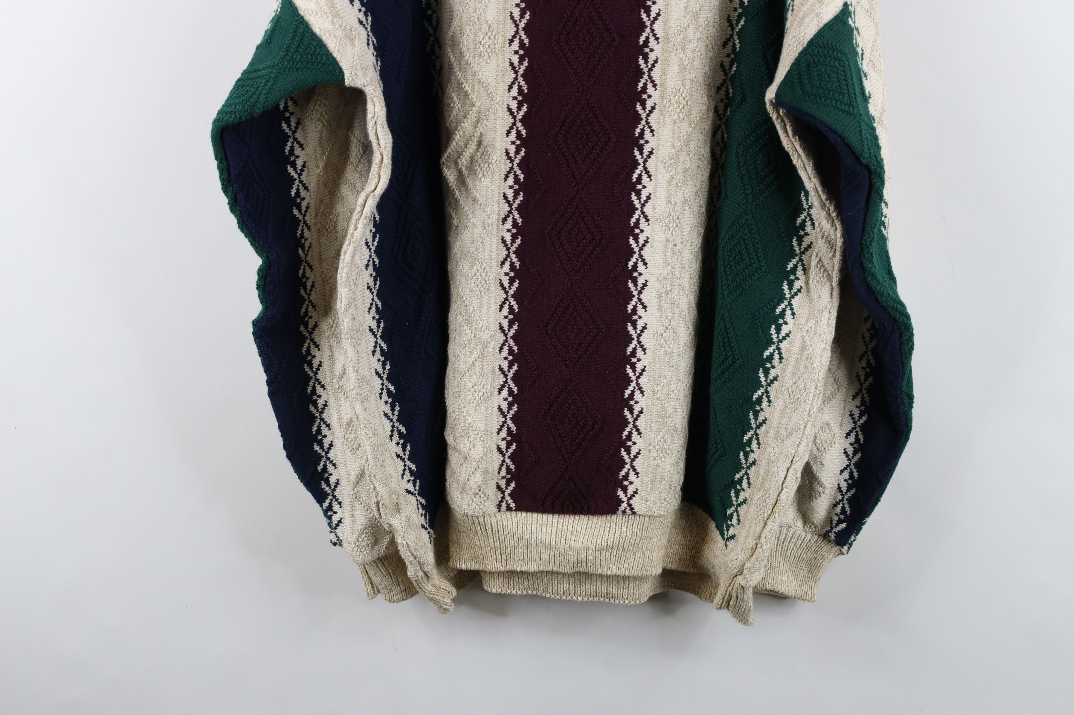 Vintage Deadstock Vintage 90s Streetwear Diamond Knit Sweater USA Size US L / EU 52-54 / 3 - 10 Thumbnail