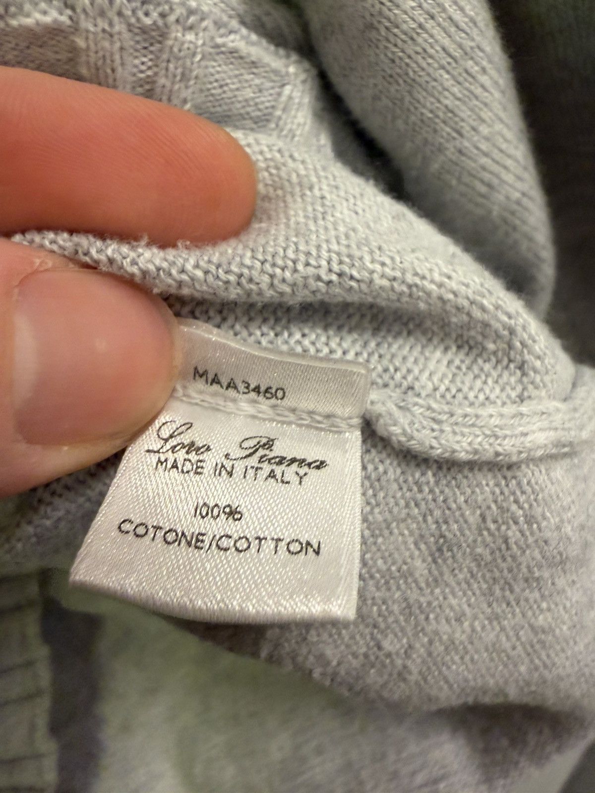 Loro Piana Loro Piana Gray Cotton Pullover Sweater Size 54 Size US L / EU 52-54 / 3 - 5 Thumbnail