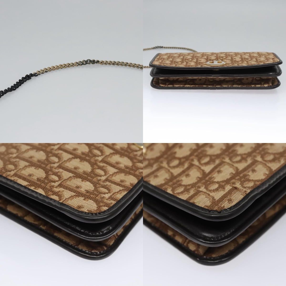 Dior DIOR Trotter Canvas Chain Shoulder Bag Brown Gold Size ONE SIZE - 10 Thumbnail