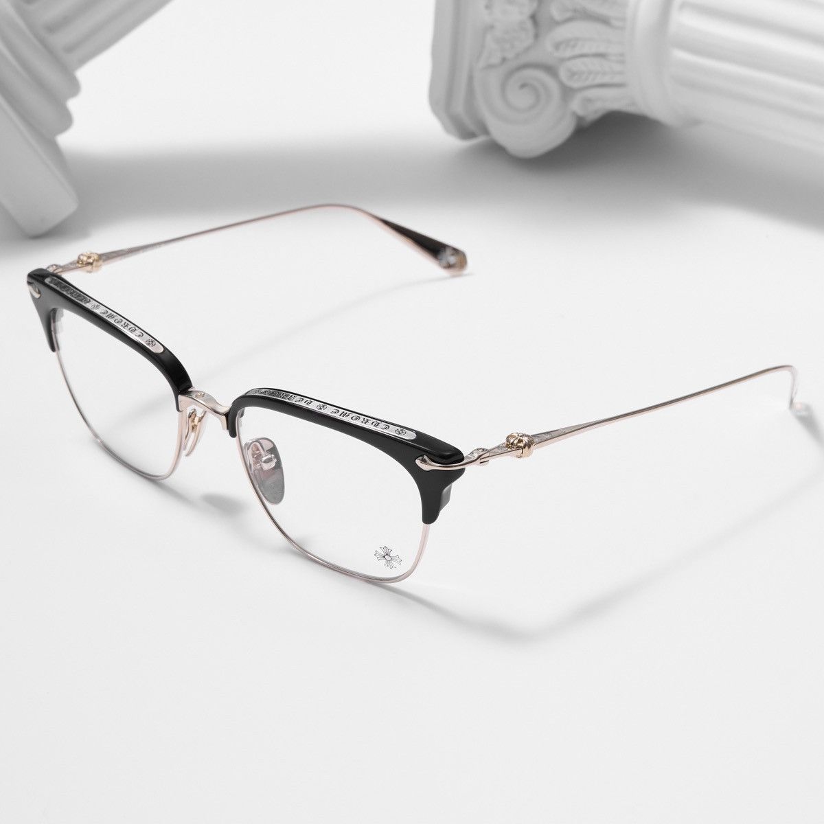 Chrome Hearts CHROME HEARTS SLUNTRADICTION (54) BLACK/GOLD PLATED GLASSES Size ONE SIZE - 2 Thumbnail